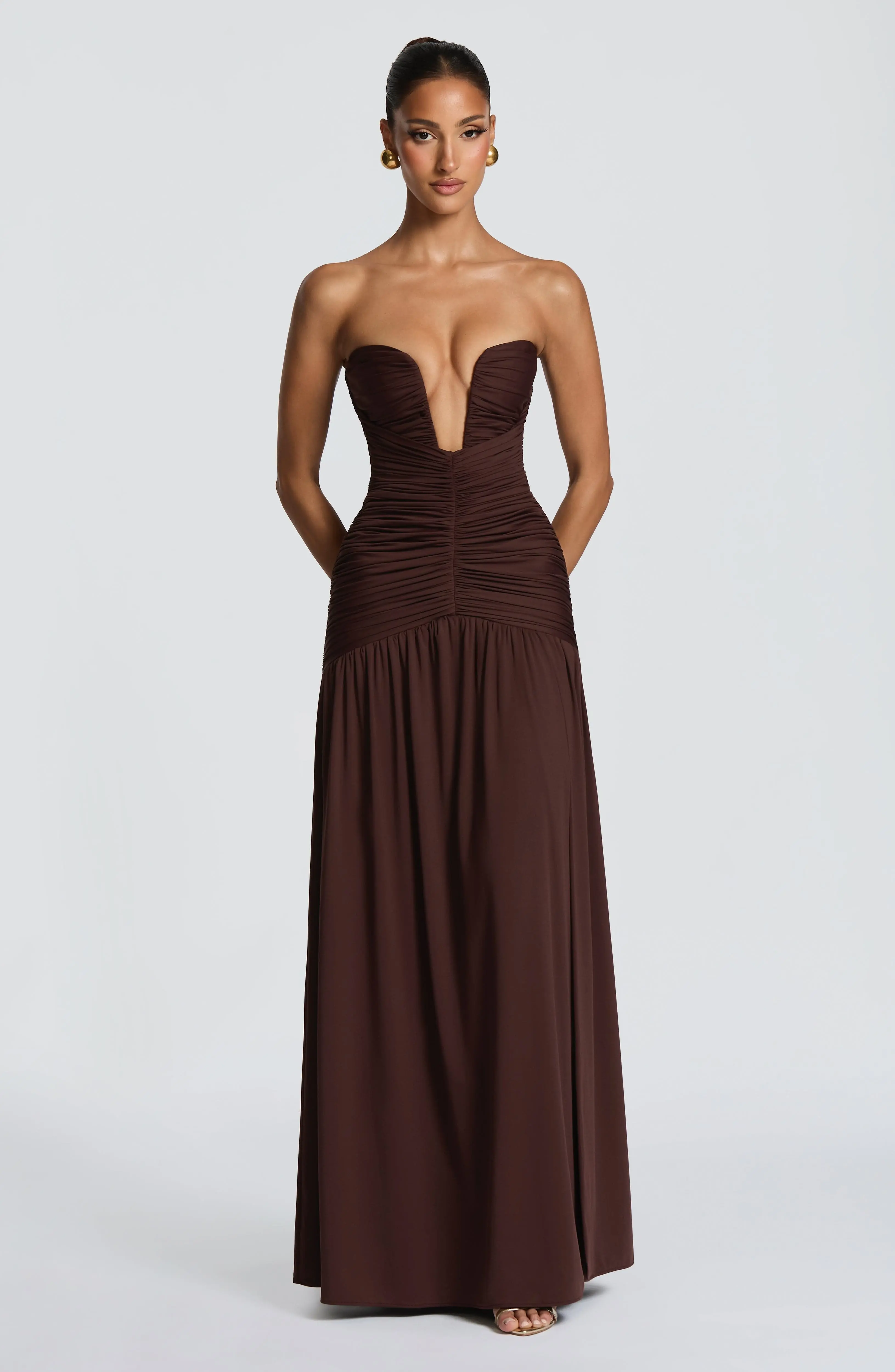Junia Maxi Dress - Plum Brown - Image 8