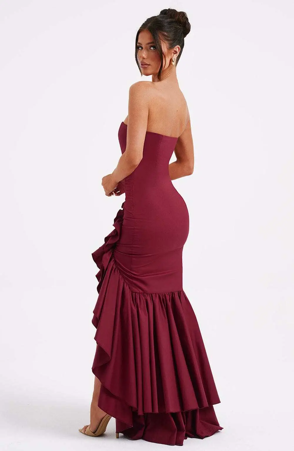 Angelina Maxi Dress - Burgundy - Image 5