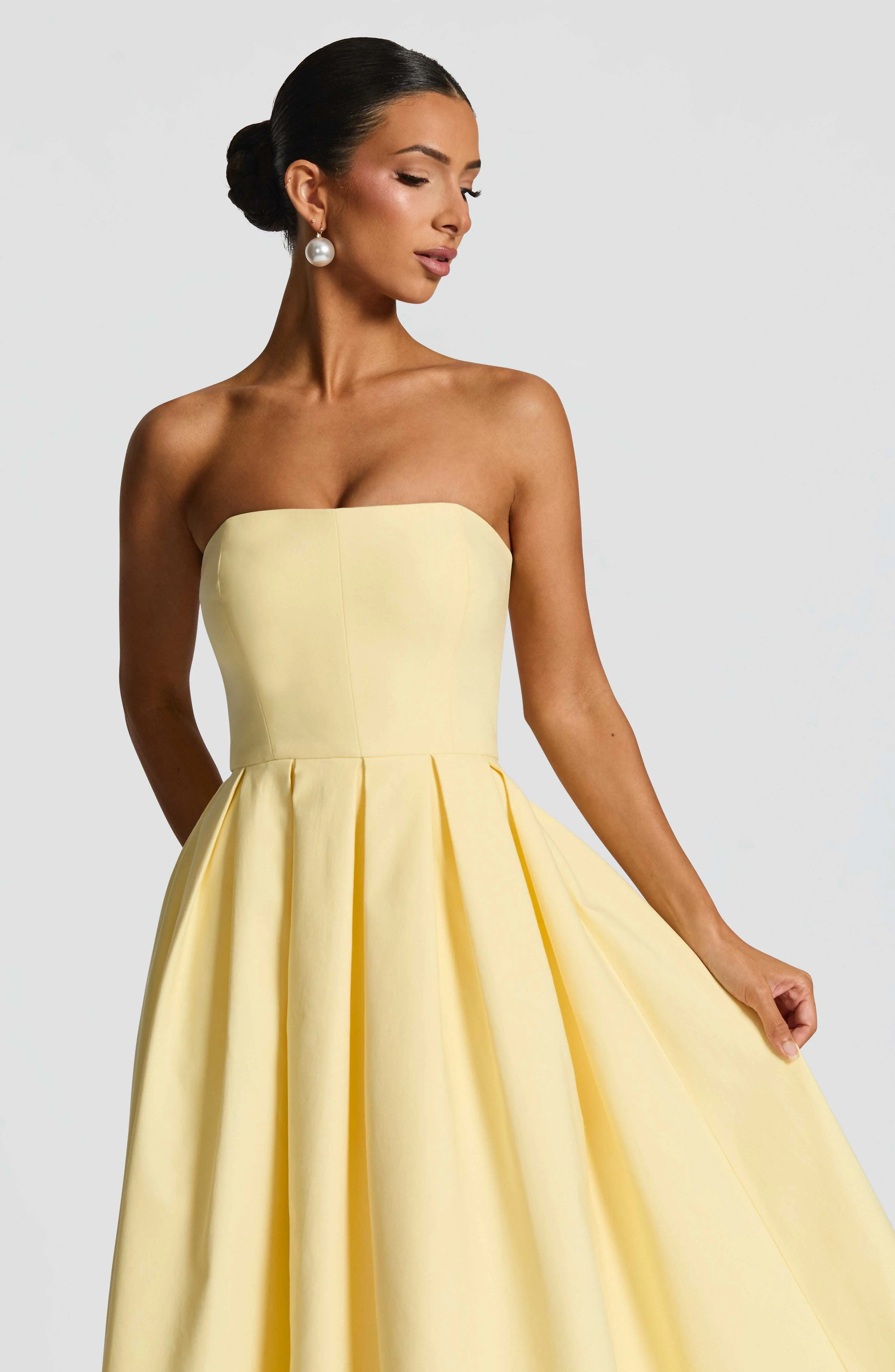 Edith Midi Dress - Lemon - Image 4