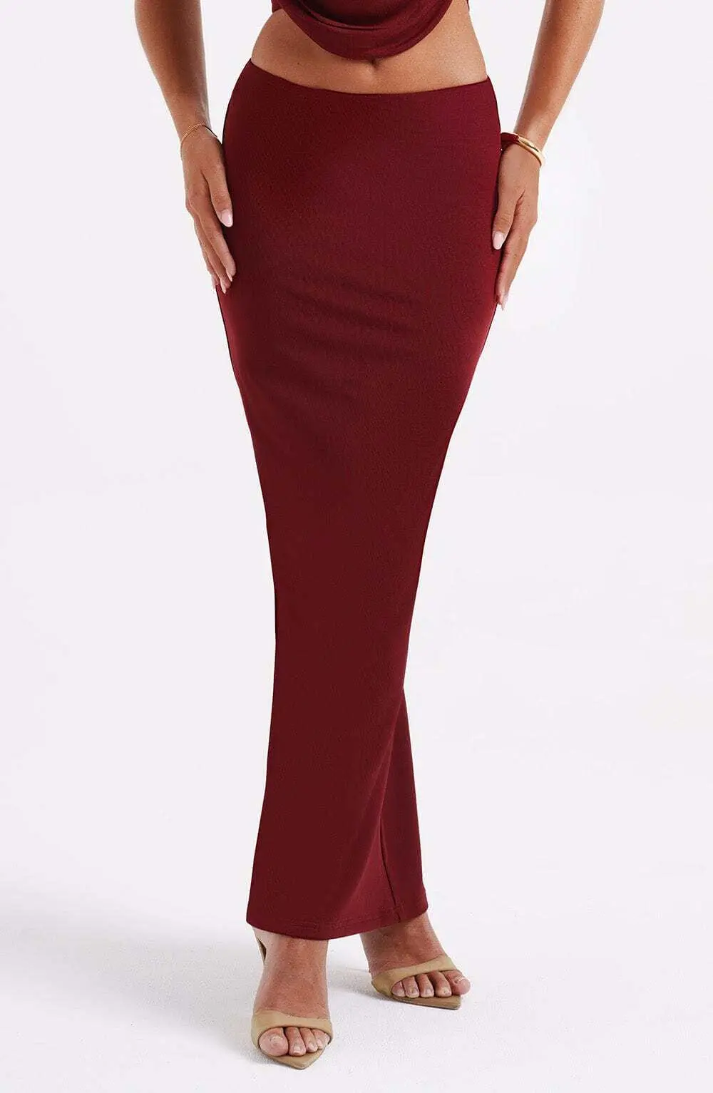 Chrishelle Maxi Skirt - Burgundy - Image 3