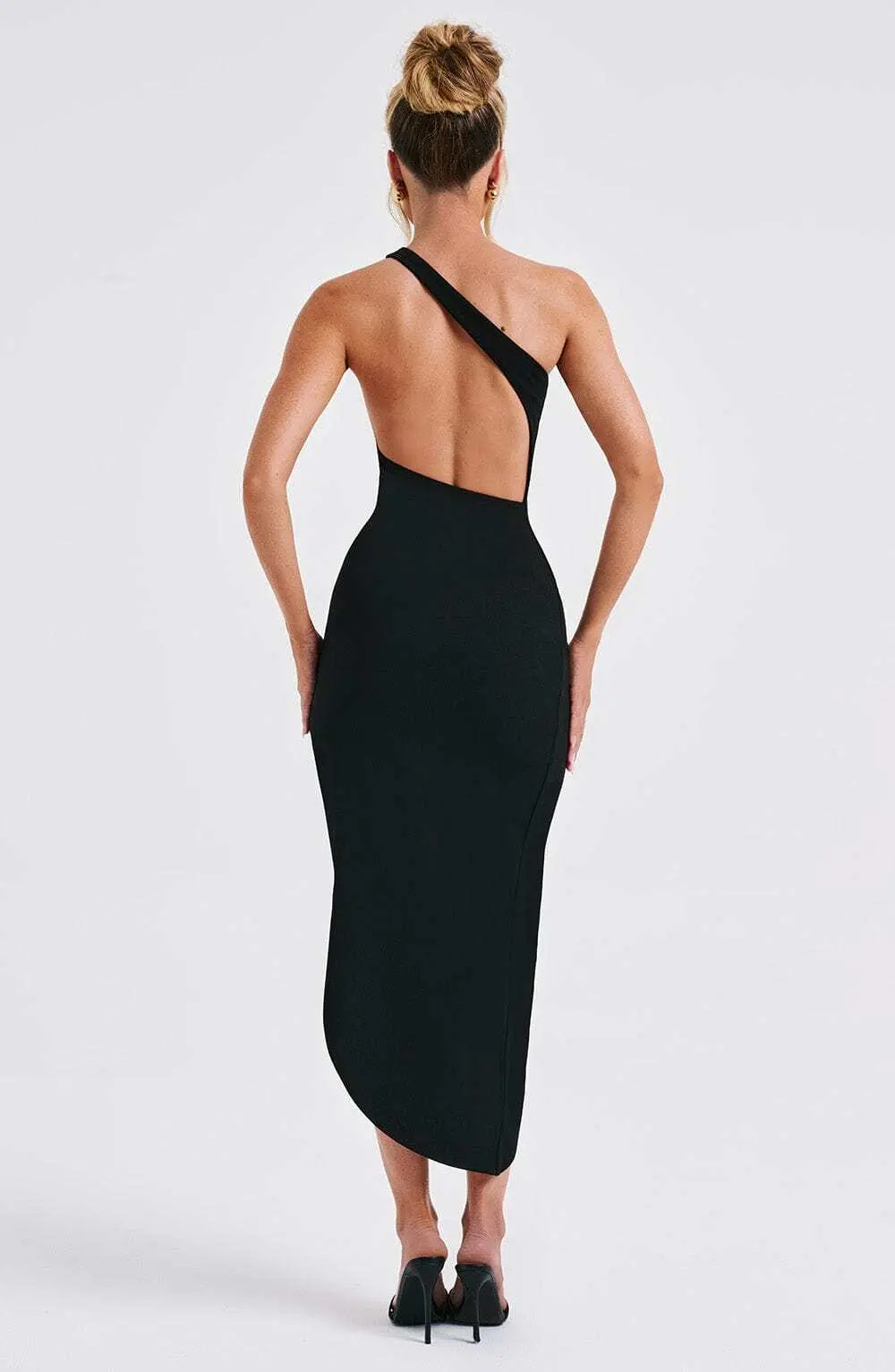 Saffira Midi Dress - Black - Image 2
