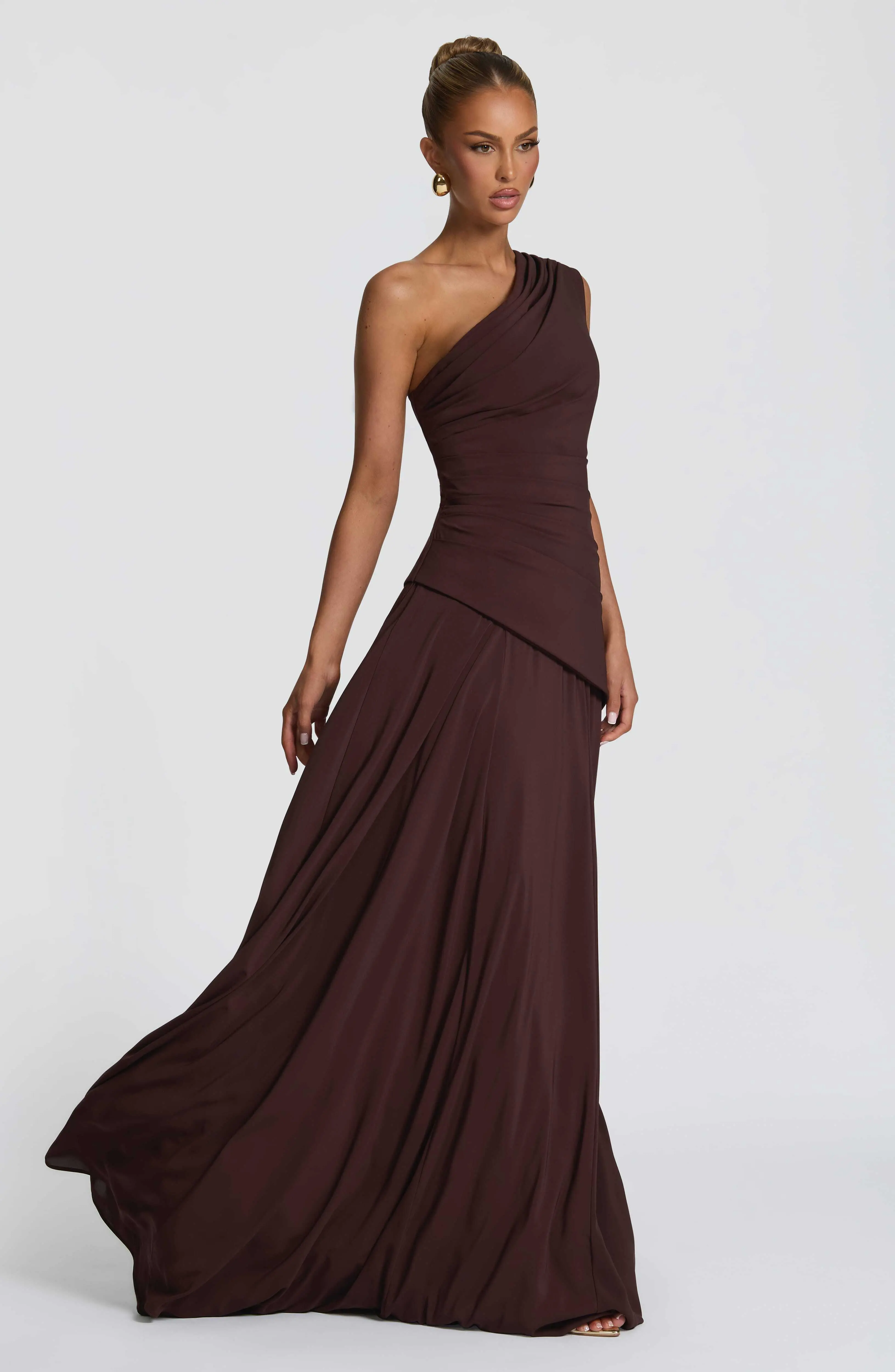 Bianca Maxi Dress - Plum Brown - Image 4