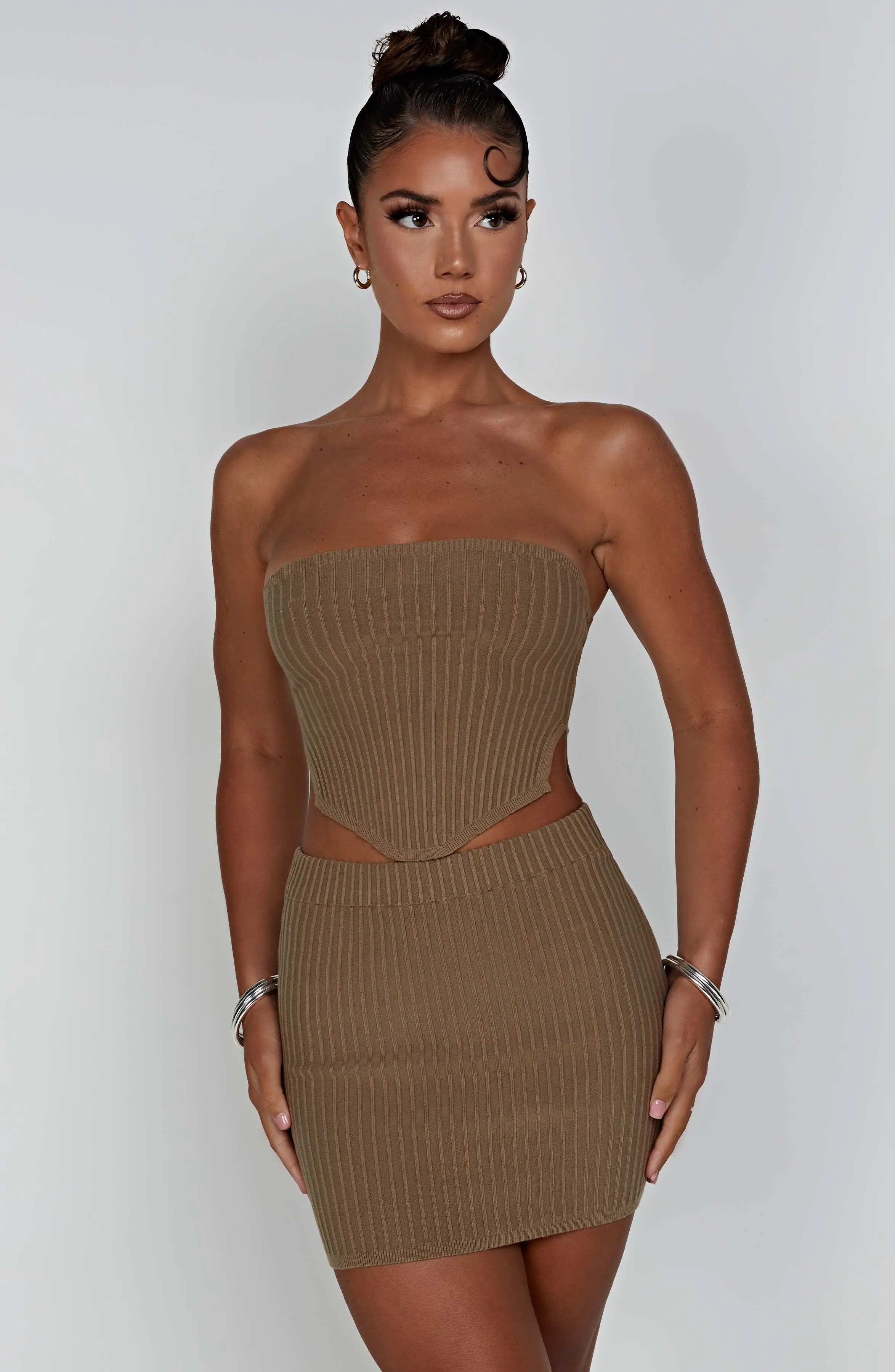 Jaz Mini Skirt - Mocha - Image 8