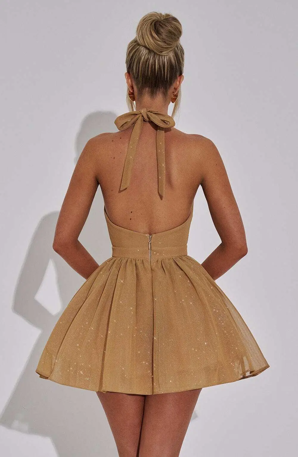 Pippa Mini Dress - Gold Sparkle - Image 6