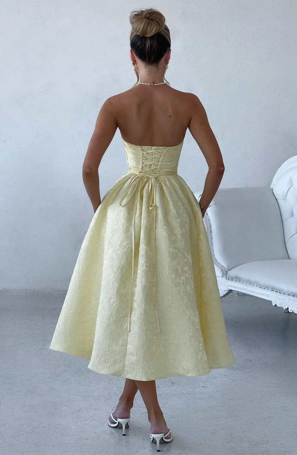 Saoirse Midi Dress - Lemon - Image 2