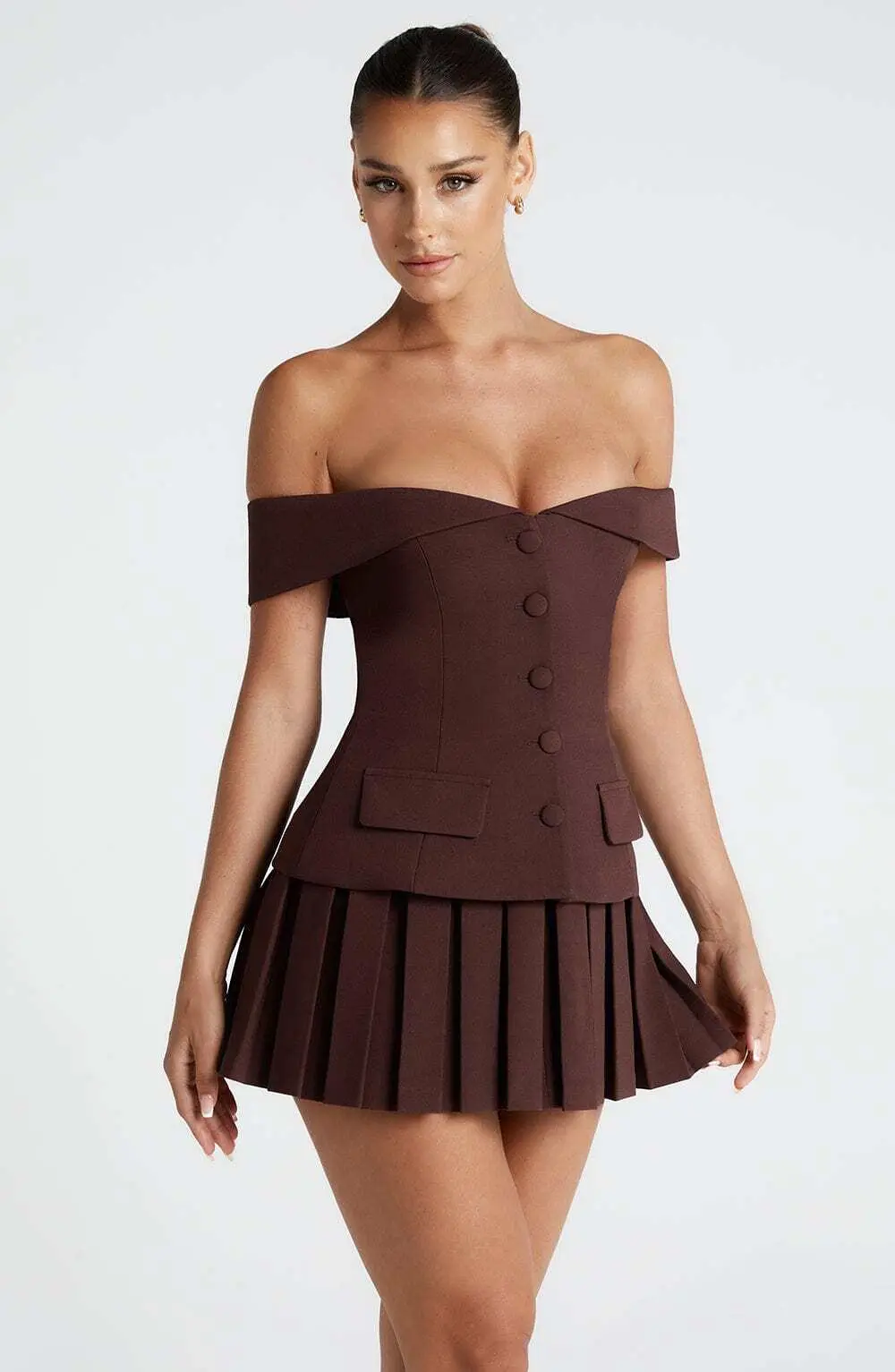 Gretchen Mini Skirt - Plum Brown - Image 2