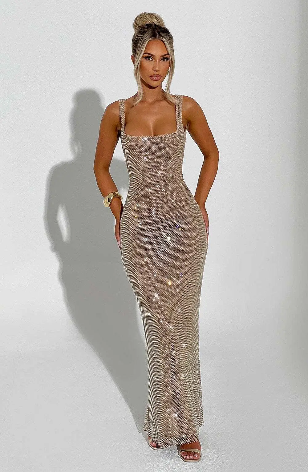 Petra Maxi Dress - Gold - Image 11
