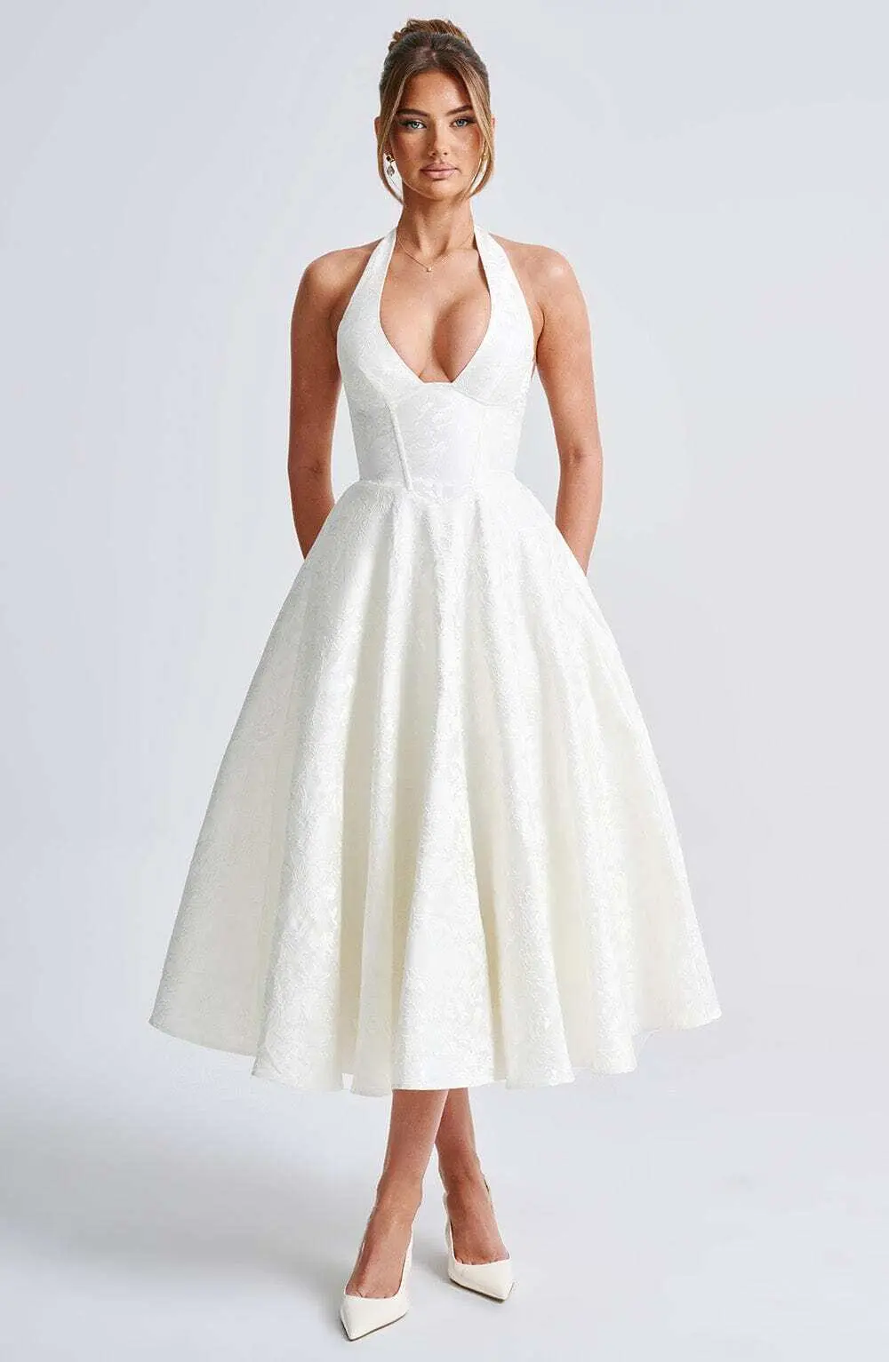 Effie Midi Dress - Ivory - Image 13