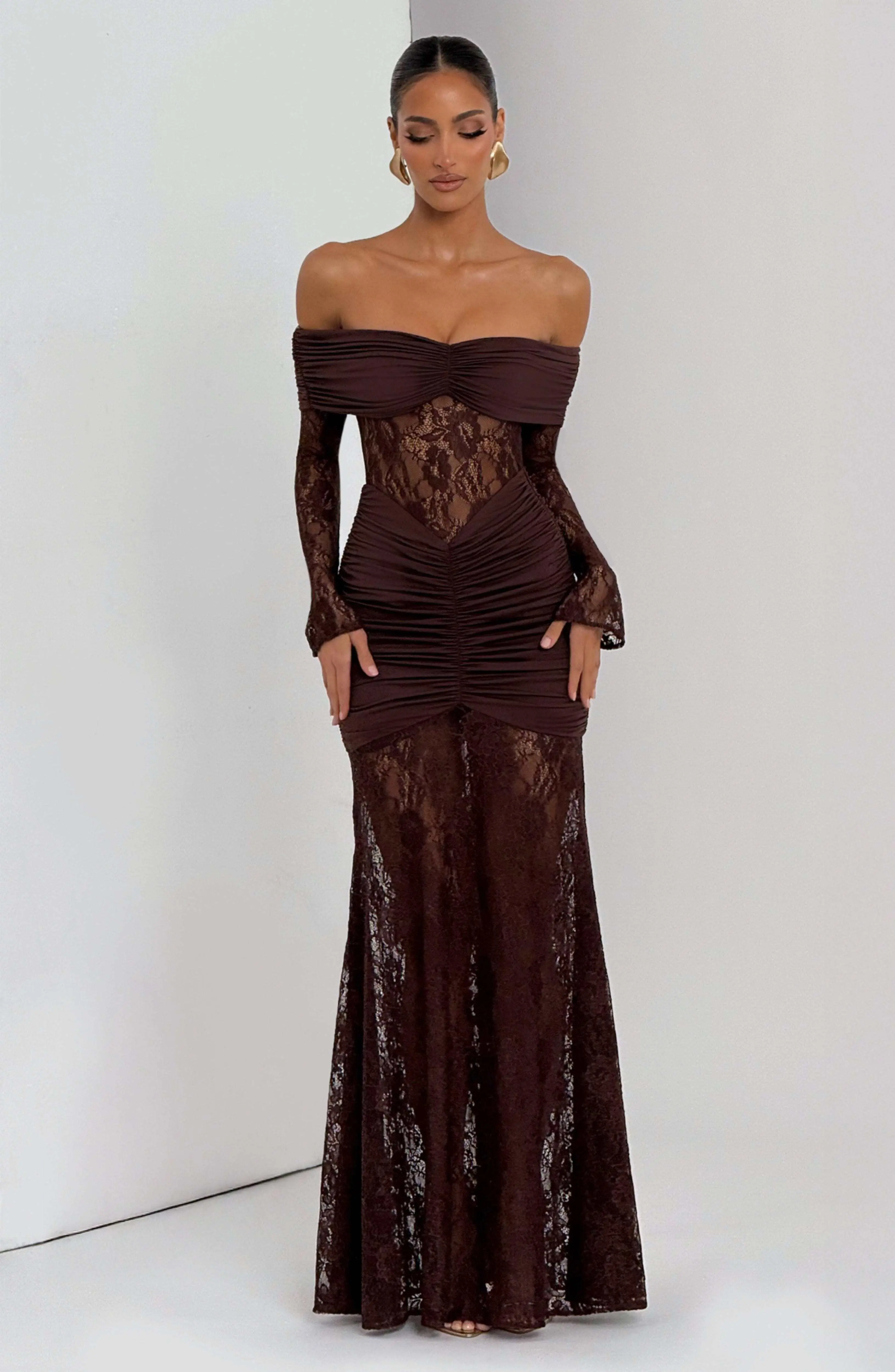 Sauline Maxi Dress - Plum Brown - Image 6