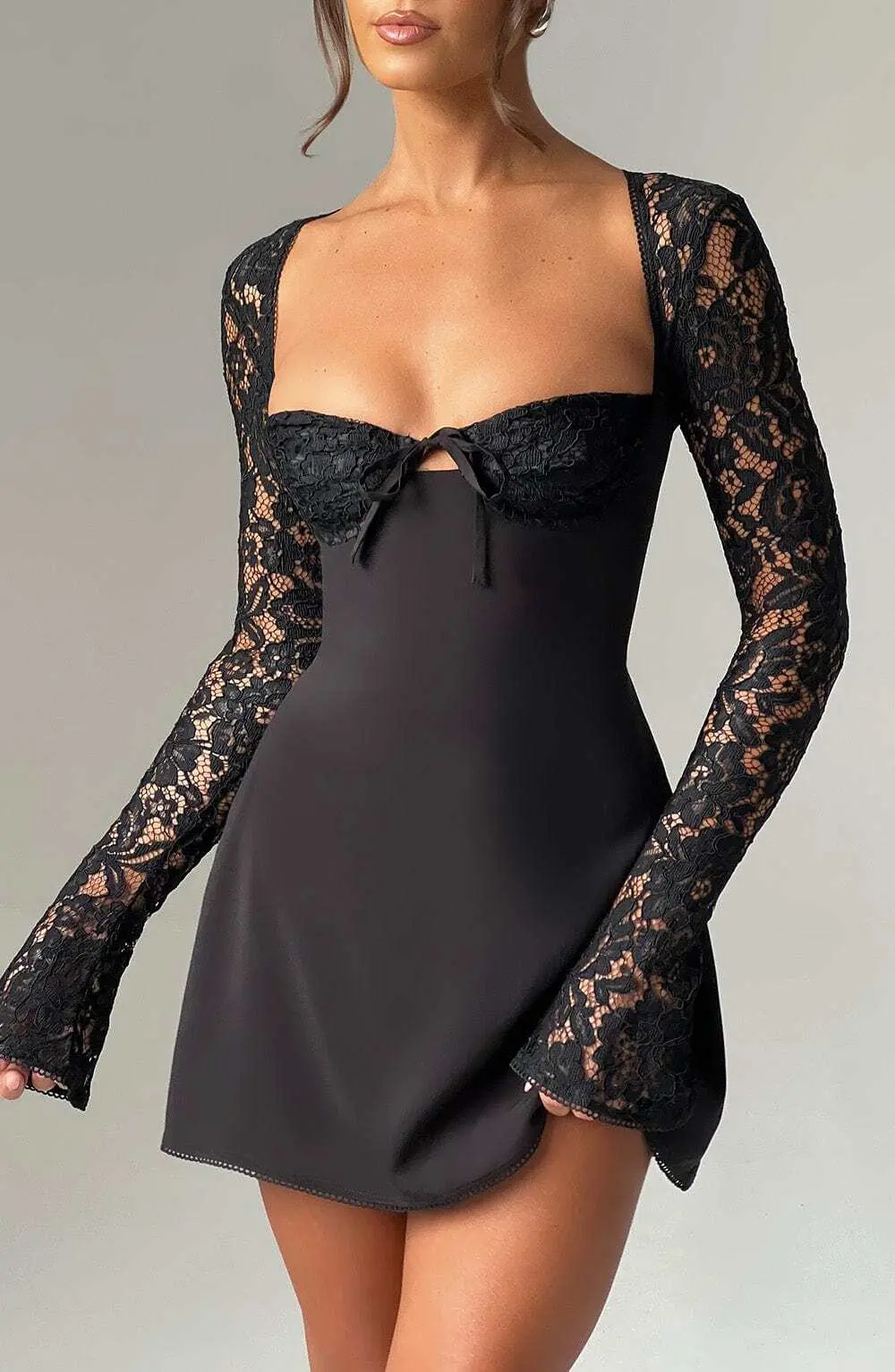 Jacinta Mini Dress - Black - Image 5