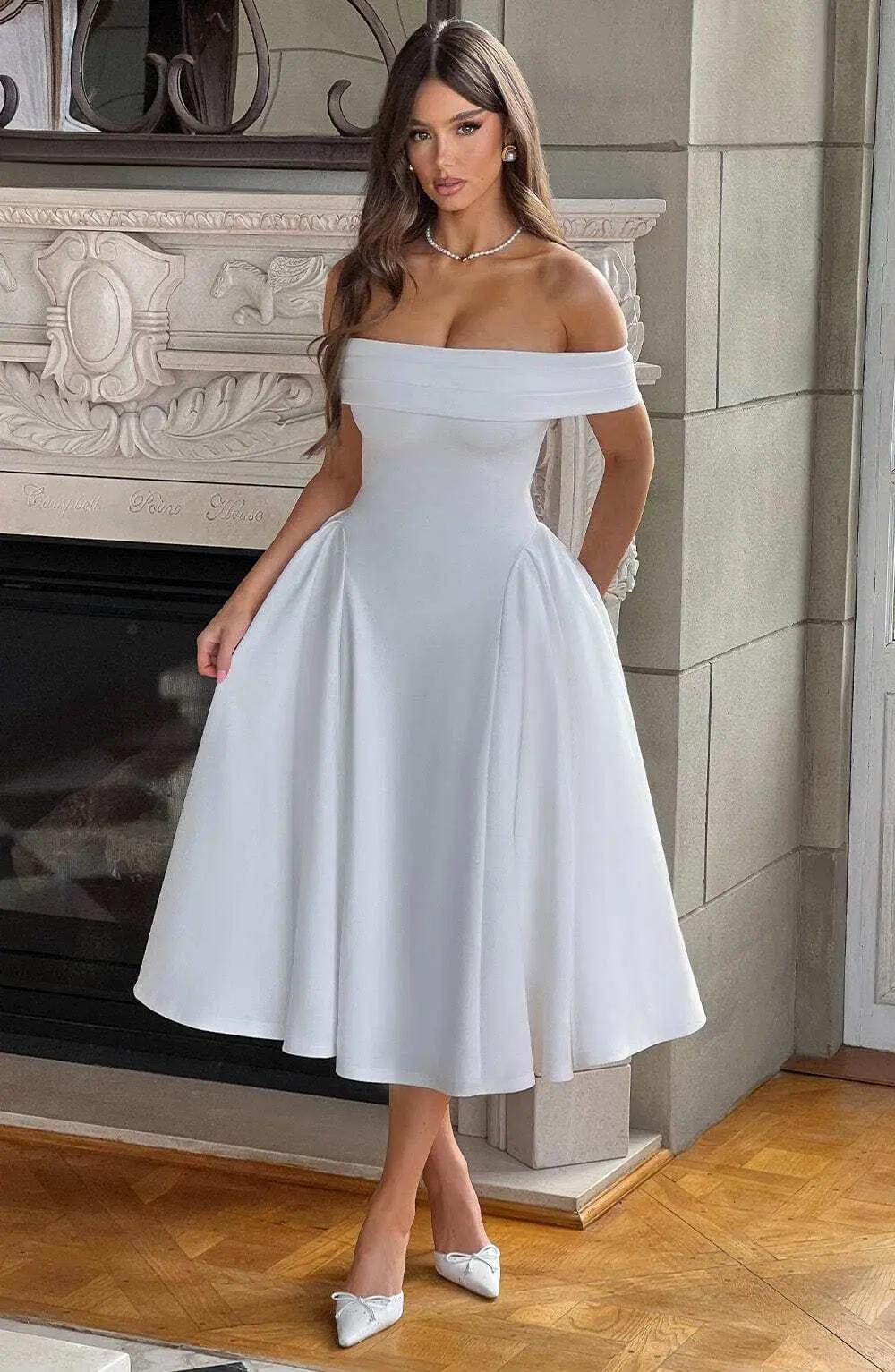 Miranda Midi Dress - Ivory - Image 2