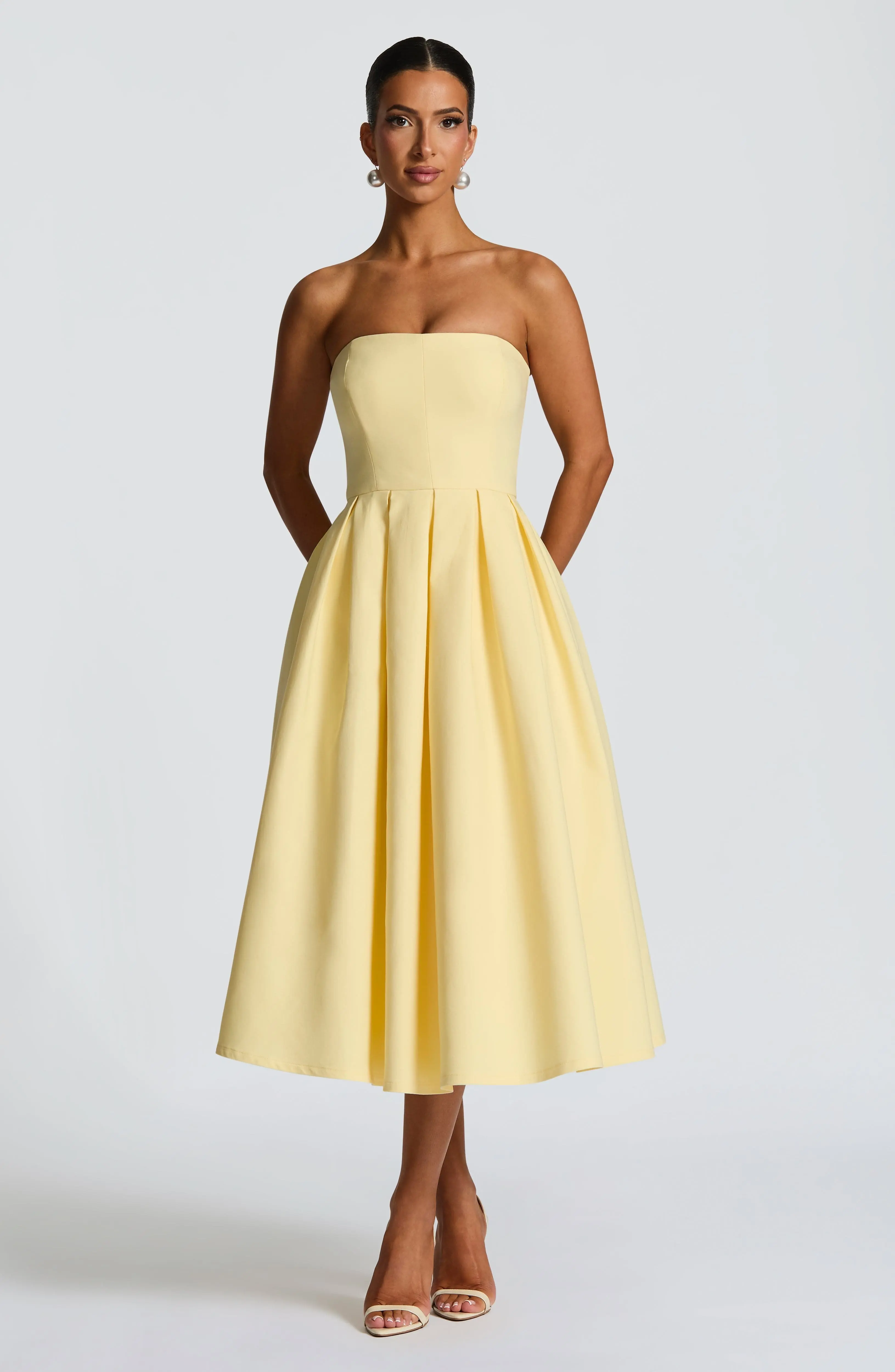 Edith Midi Dress - Lemon - Image 5