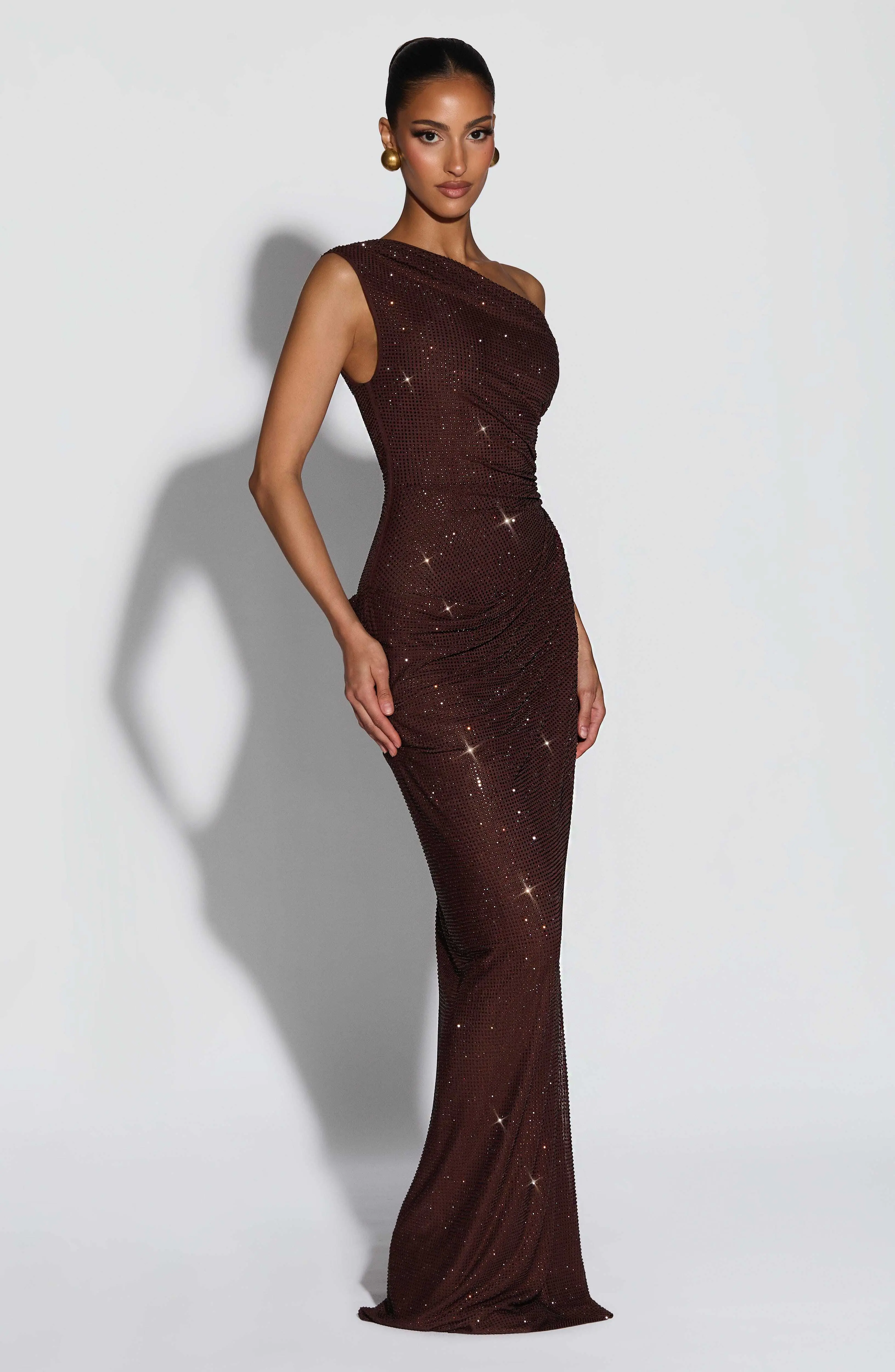 Ottilie Maxi Dress - Plum Brown - Image 4