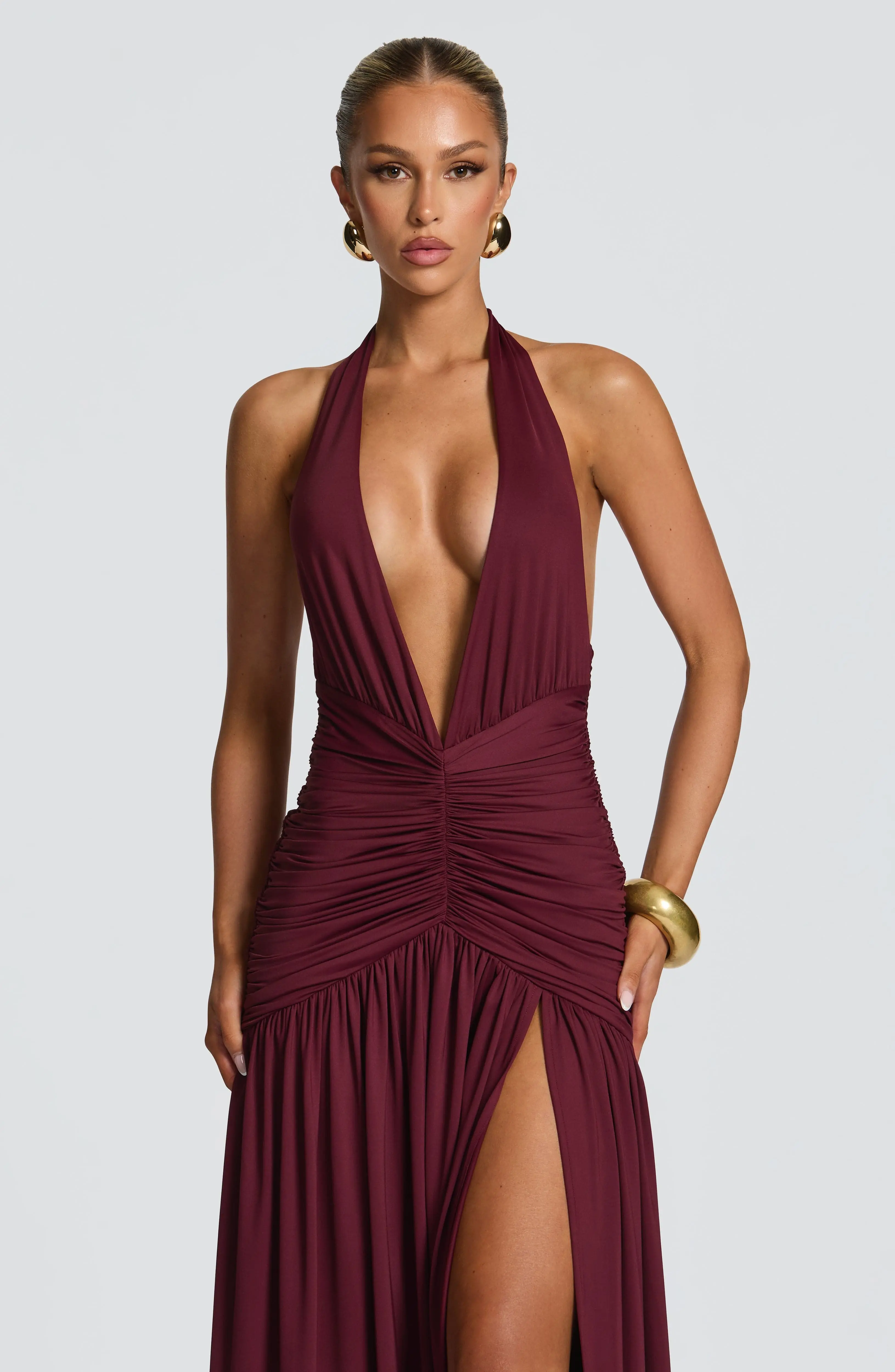 Melania Maxi Dress - Cherry Lacquer - Image 5