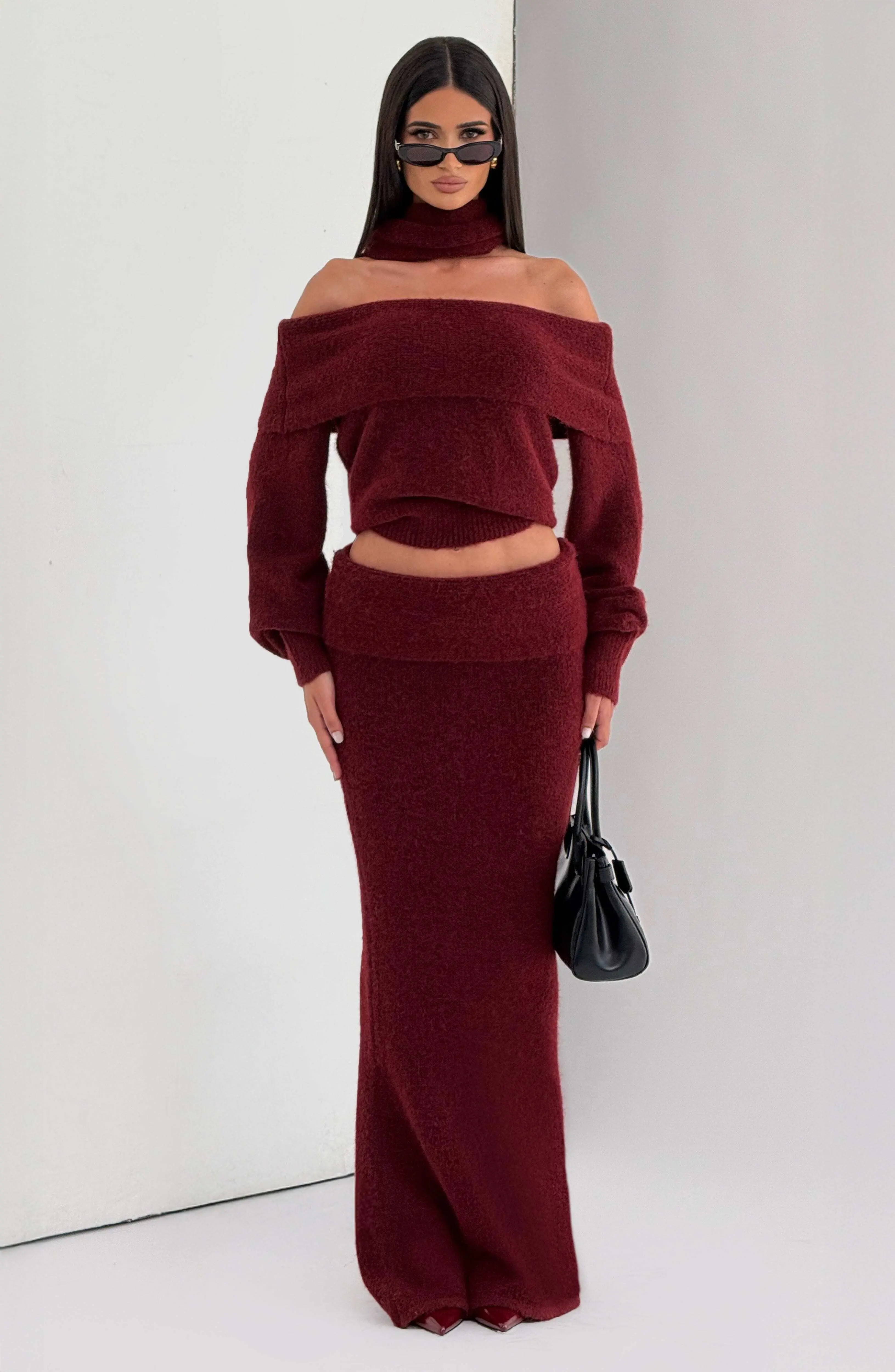 Andie Maxi Skirt - Burgundy - Image 6