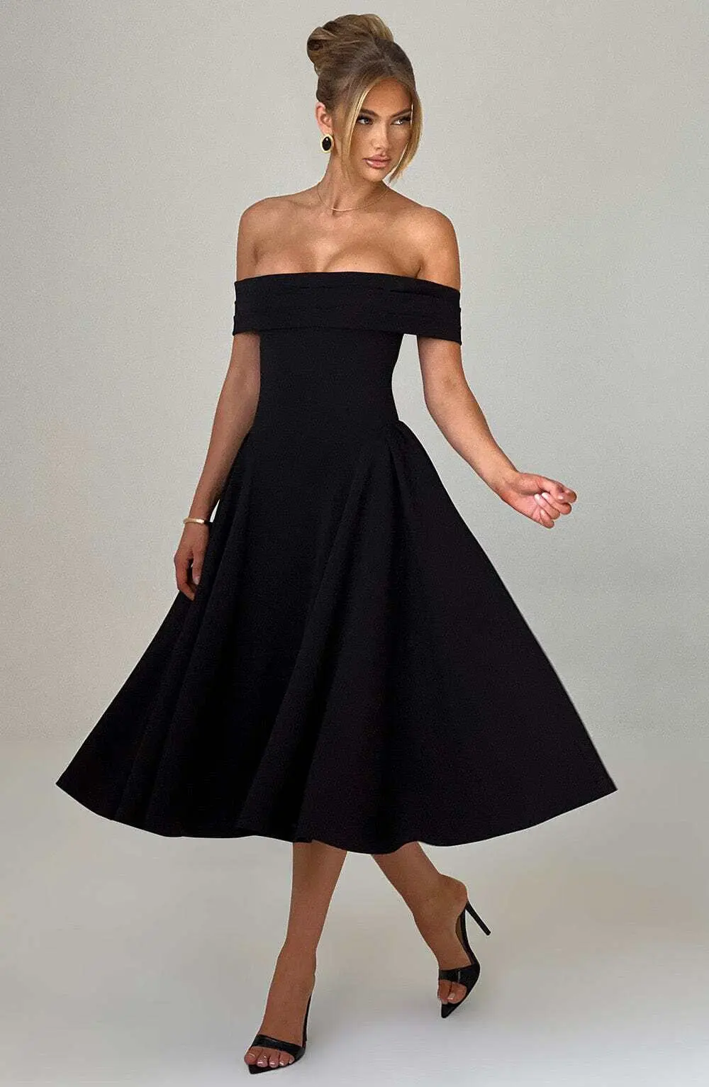 Miranda Midi Dress - Black - Image 9