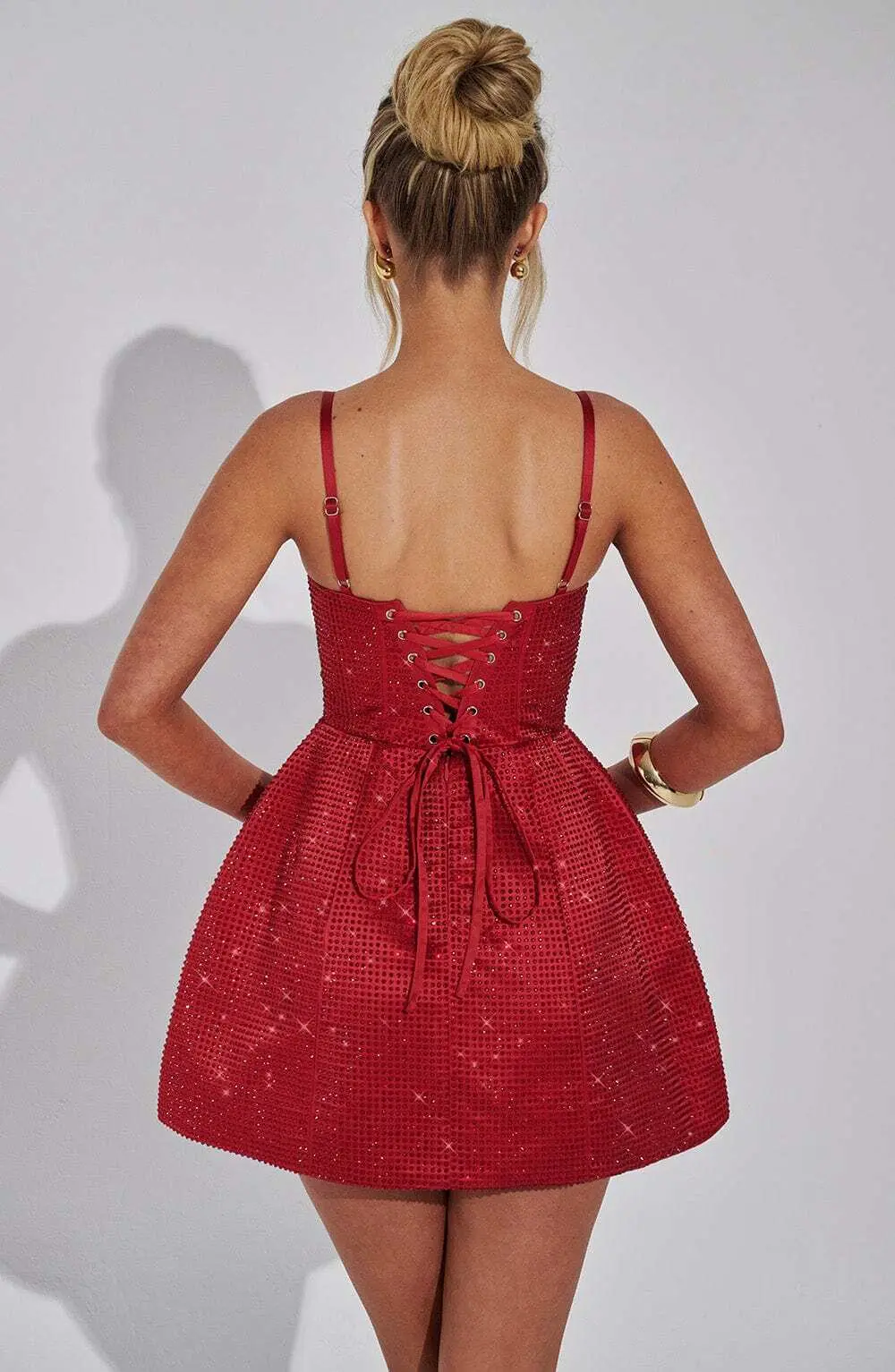 Emma Mini Dress - Red - Image 5