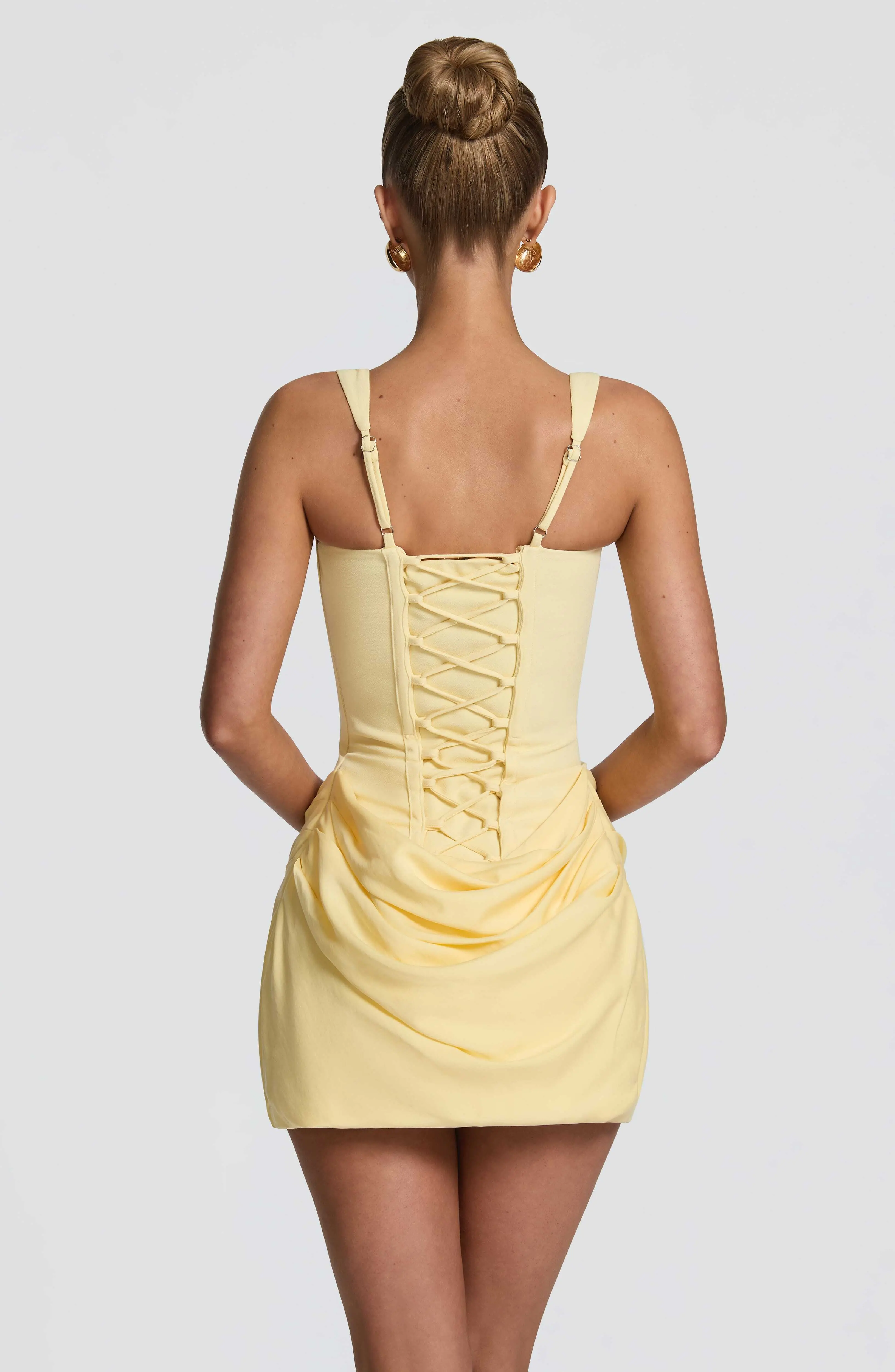Cornelia Mini Dress - Lemon - Image 2