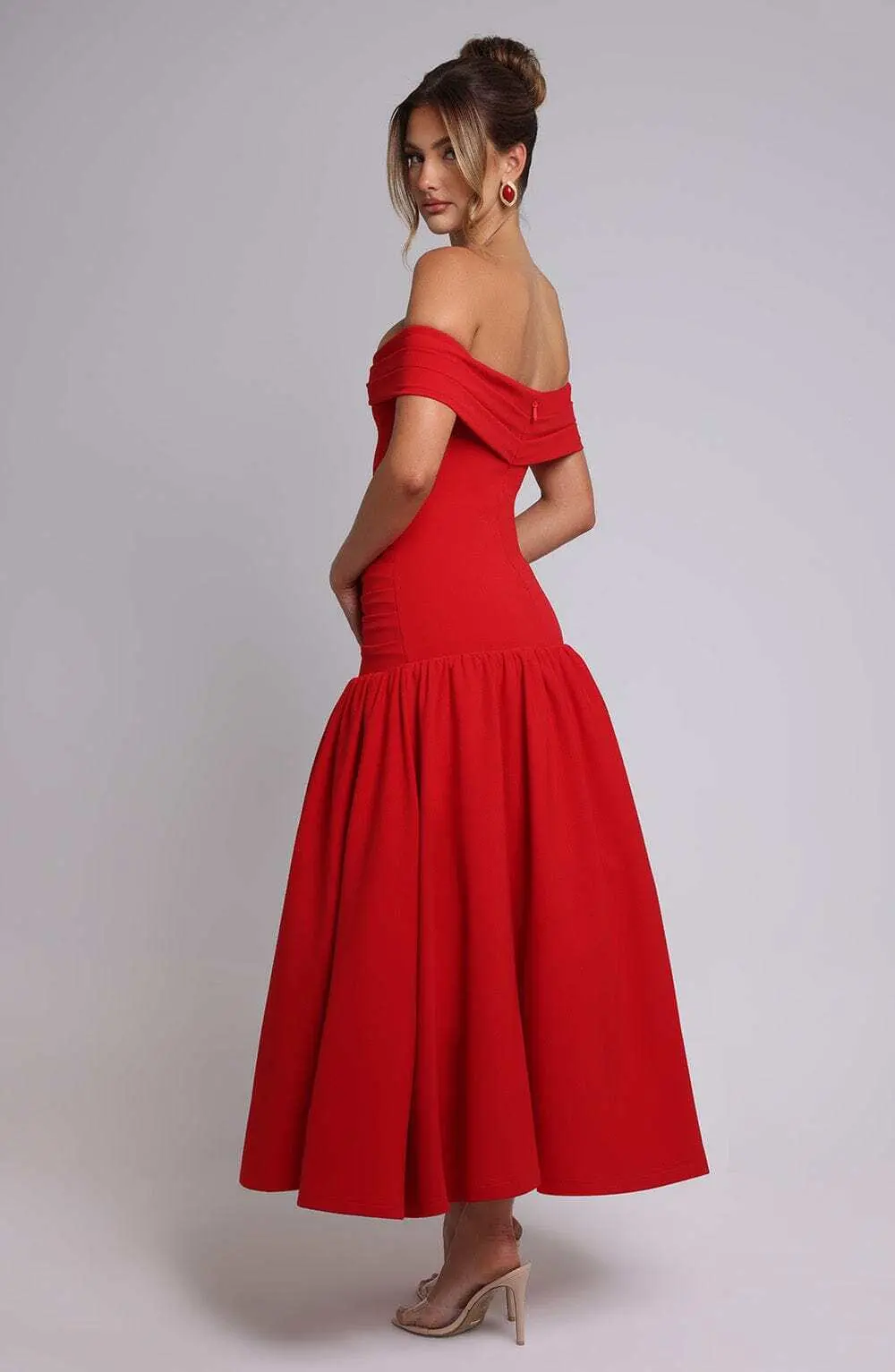 Wilhelmina Midaxi Dress - Red - Image 3