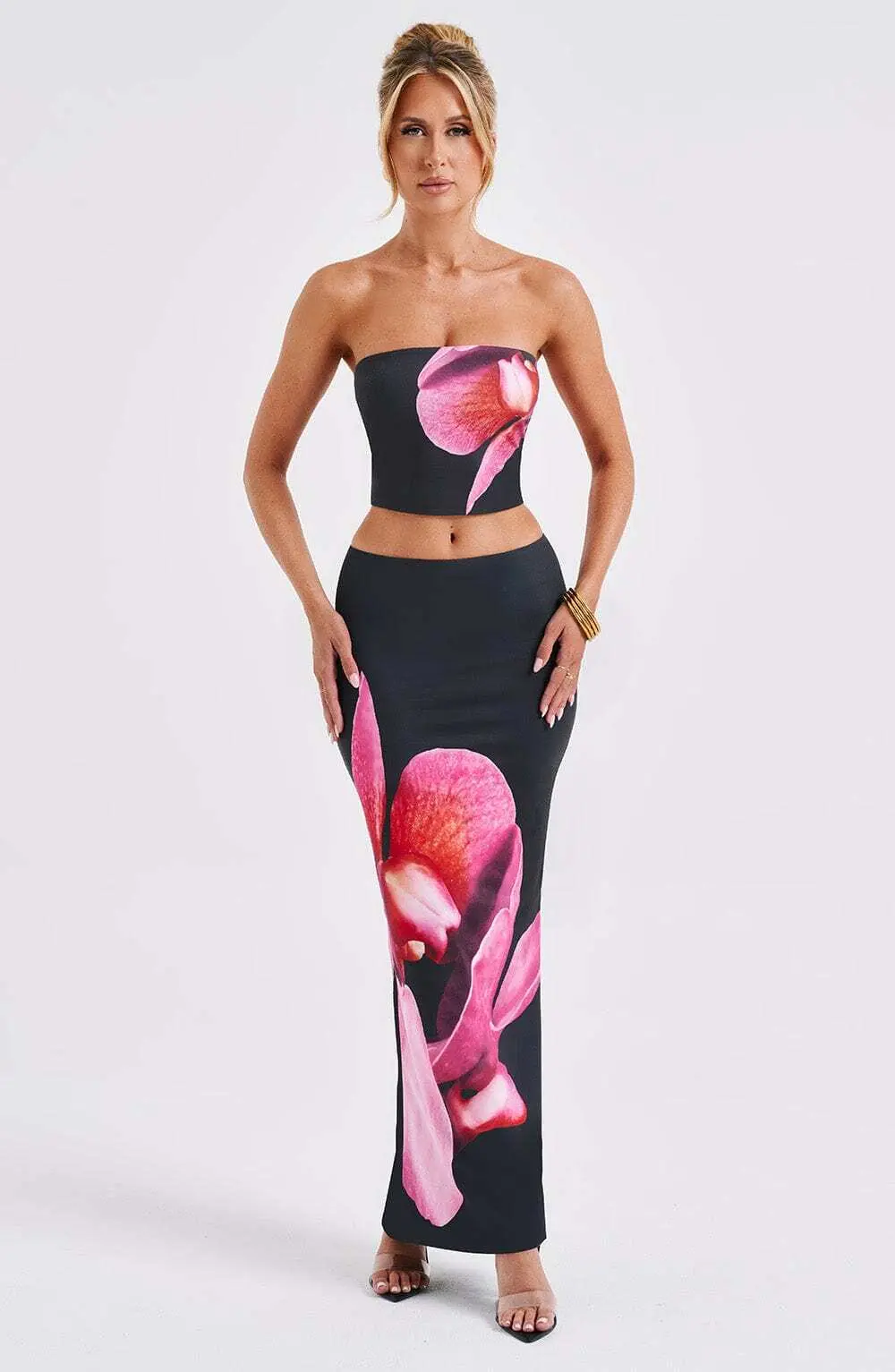 Allegra Maxi Skirt - Black Floral Print - Image 8