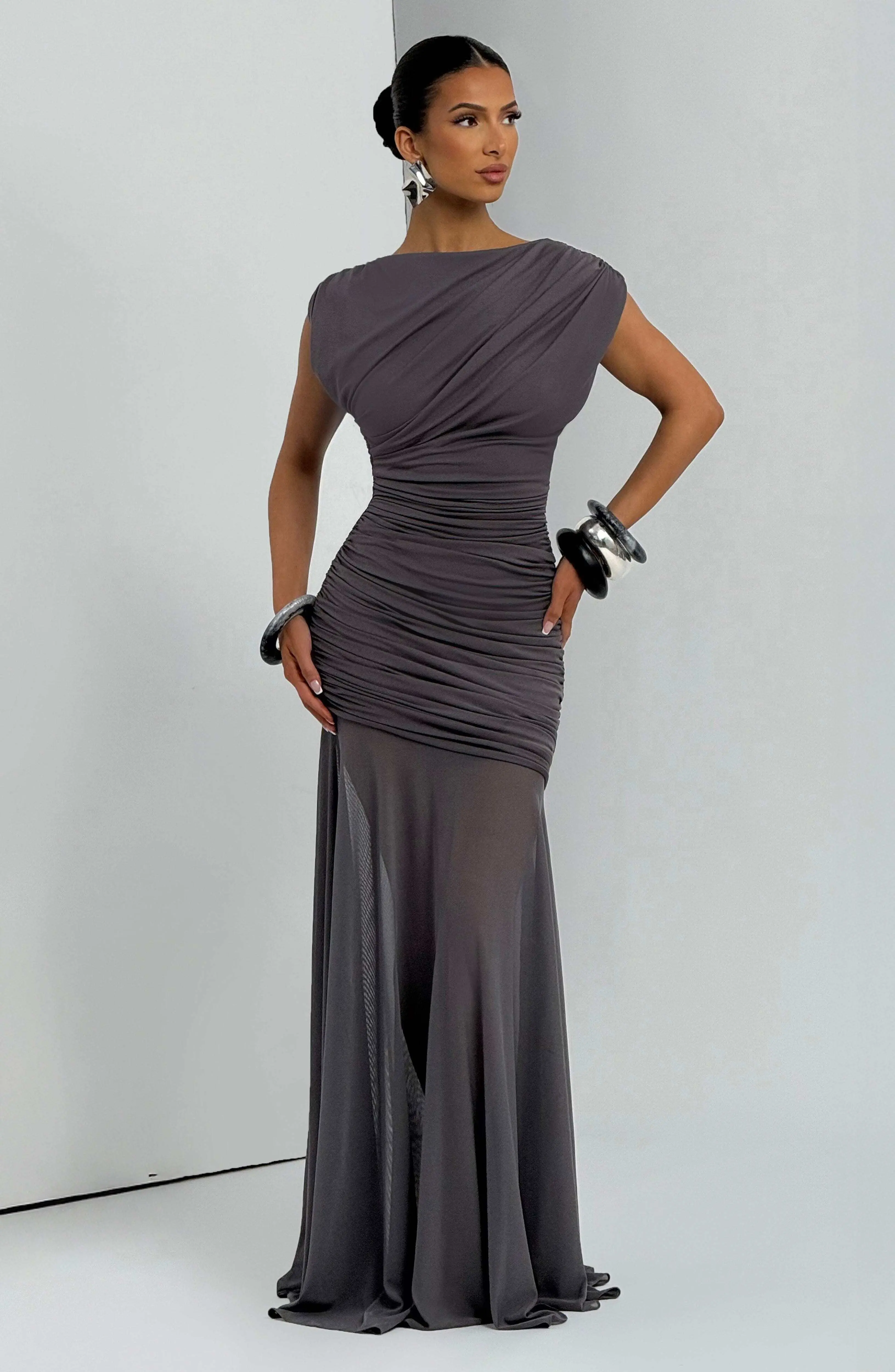 Demelza Maxi Dress - Charcoal - Image 8