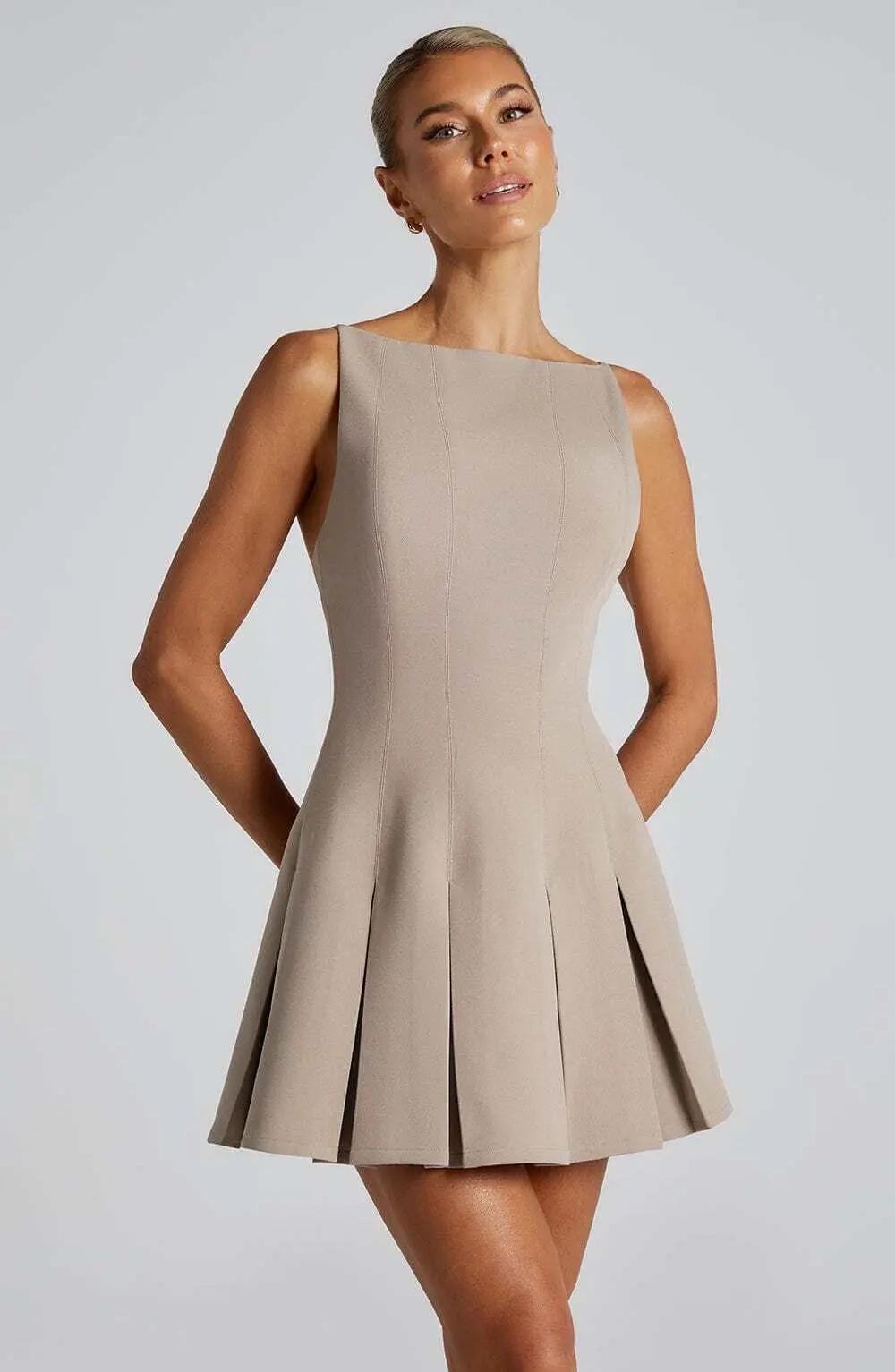 Rory Mini Dress - Taupe - Image 6