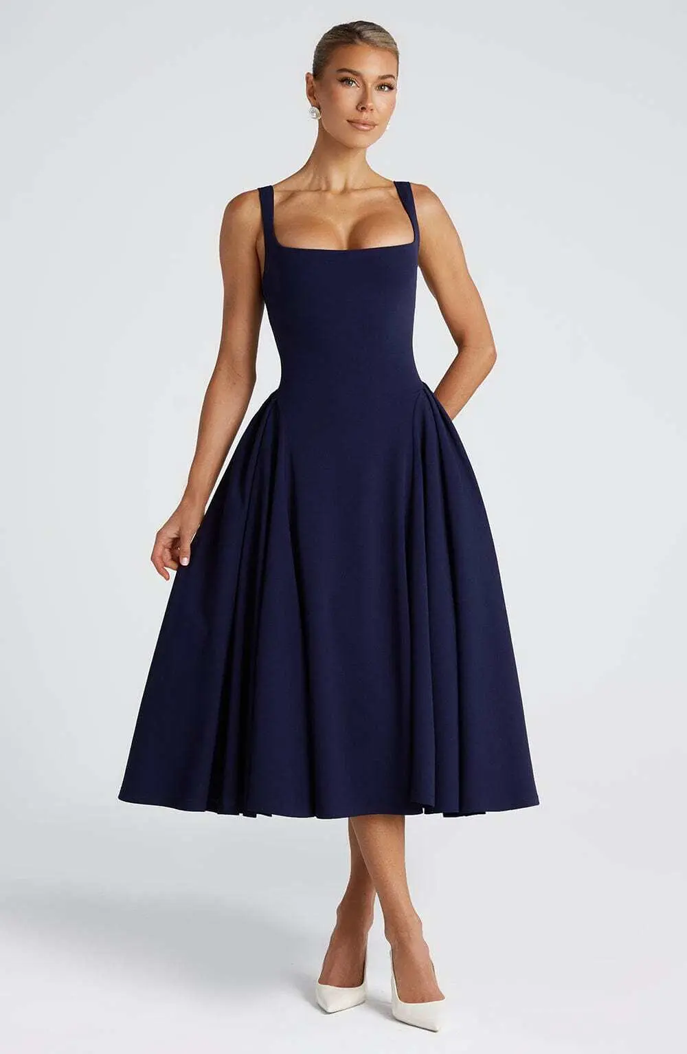 Betty Midi Dress - Navy - Image 5