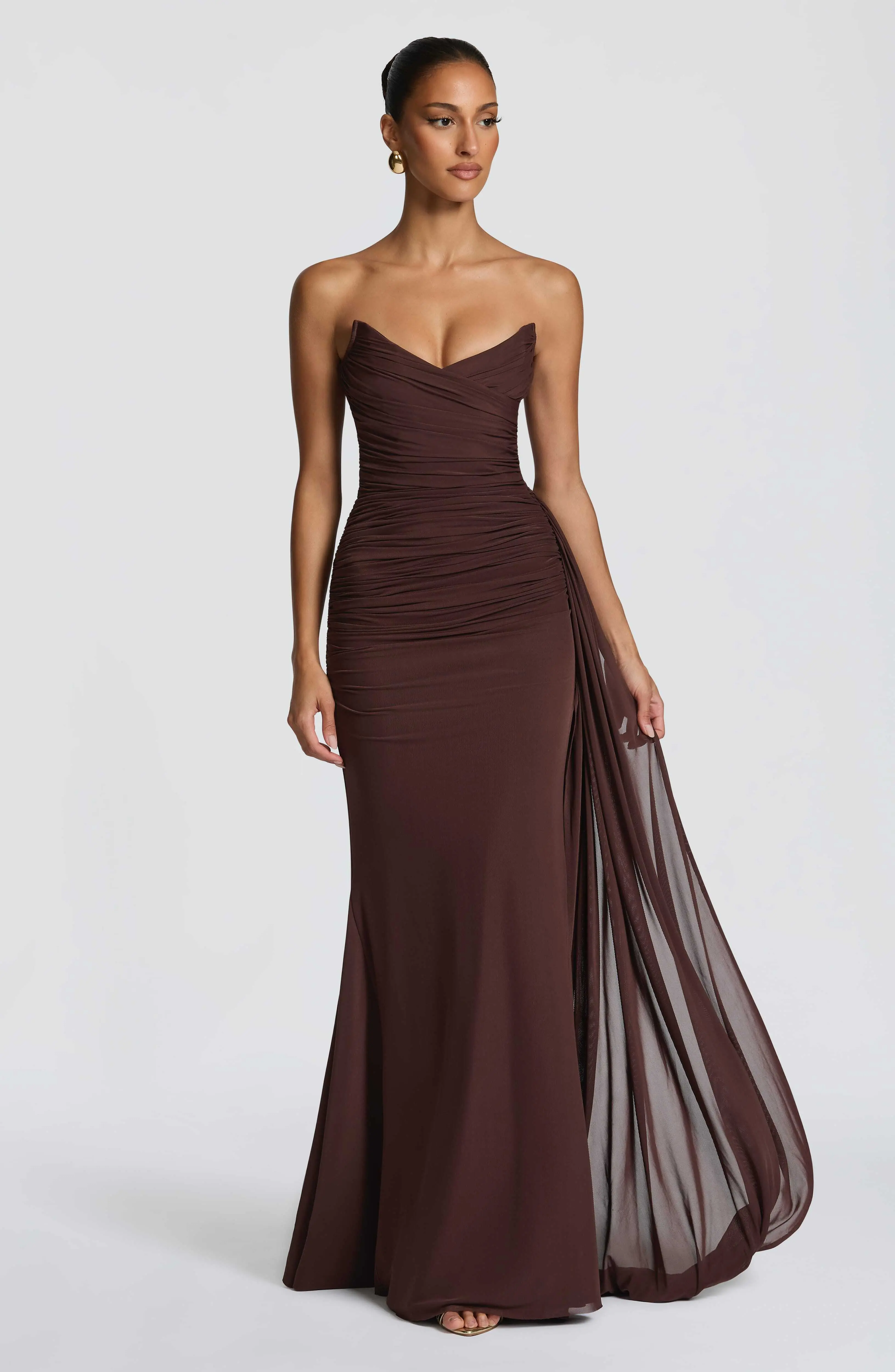 Ashika Maxi Dress - Plum Brown - Image 2