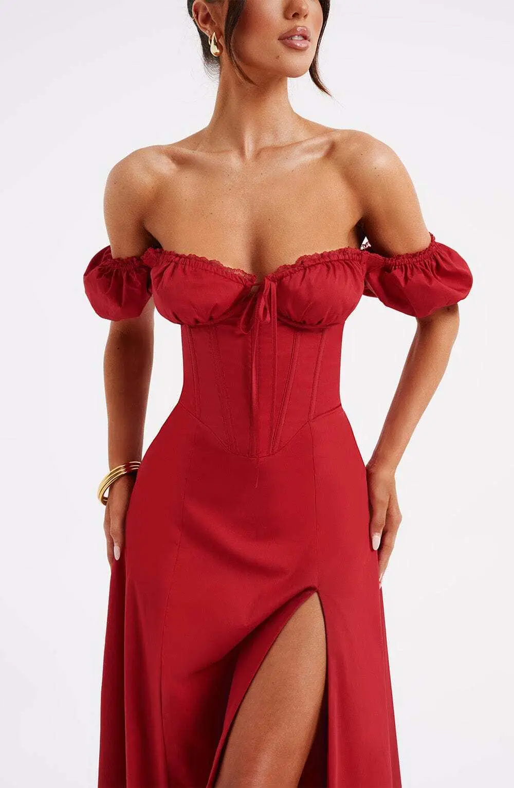 Courtney Midi Dress - Red - Image 3