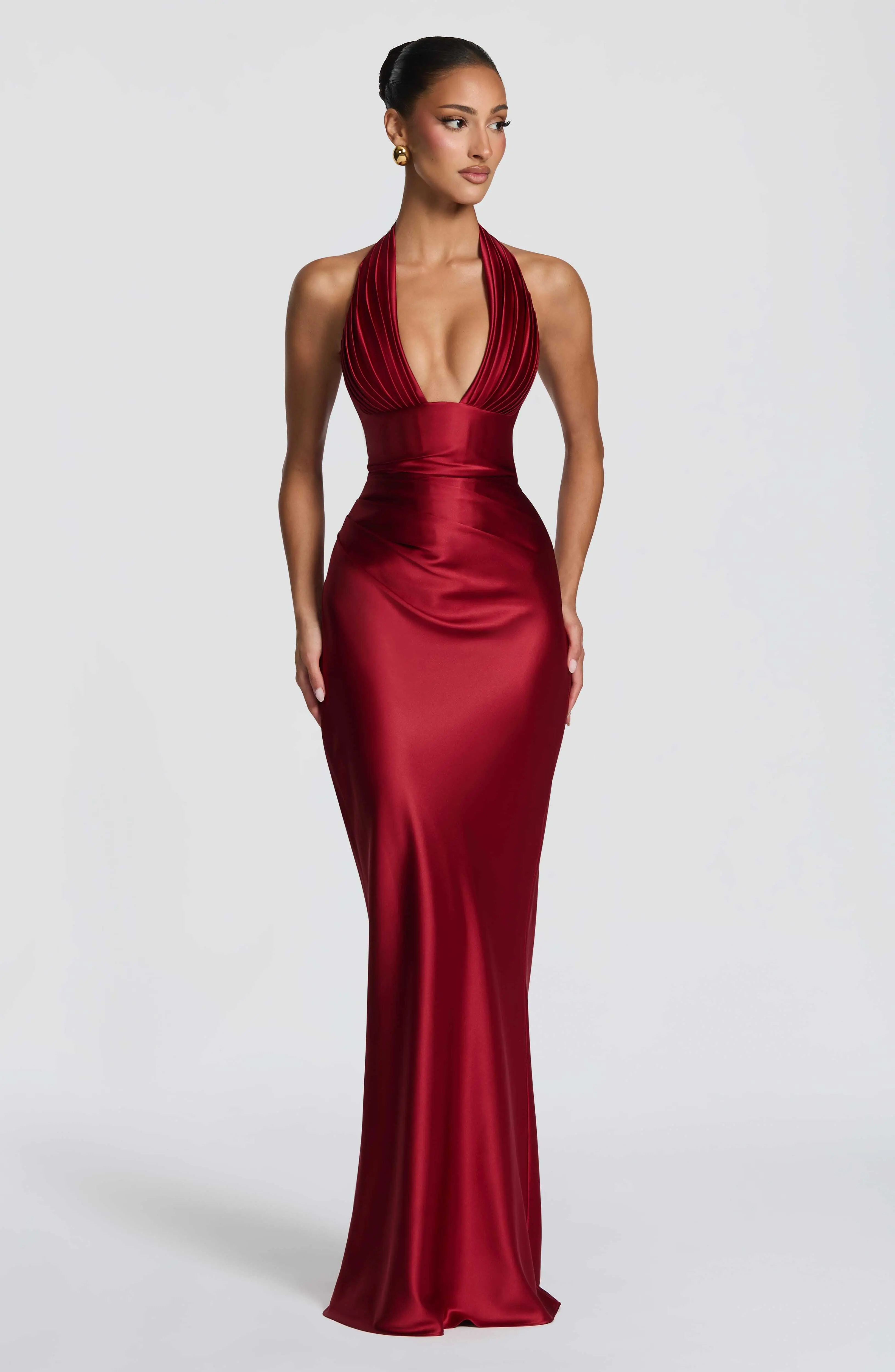 Elowen Maxi Dress - Deep Red