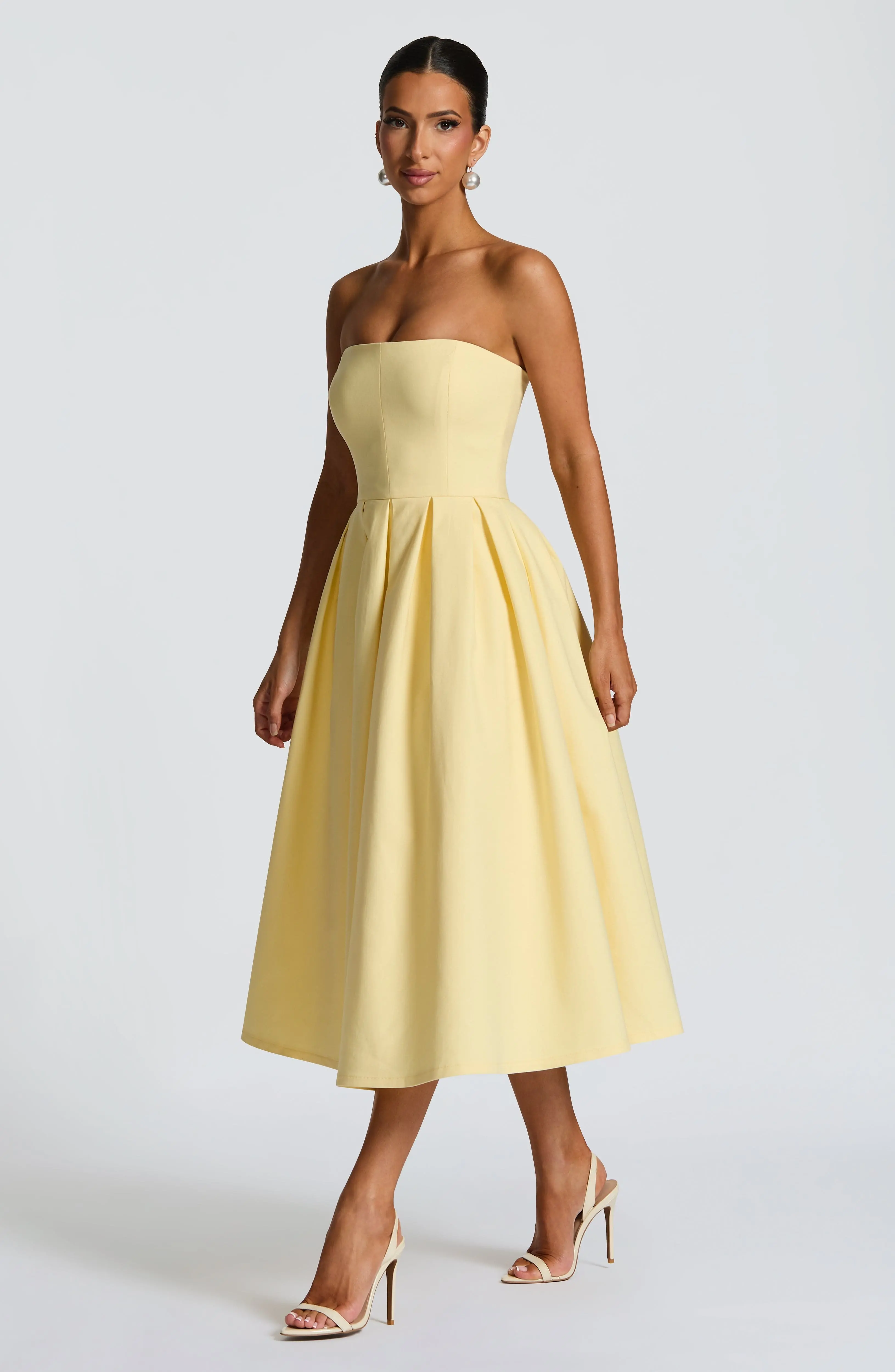 Edith Midi Dress - Lemon - Image 2