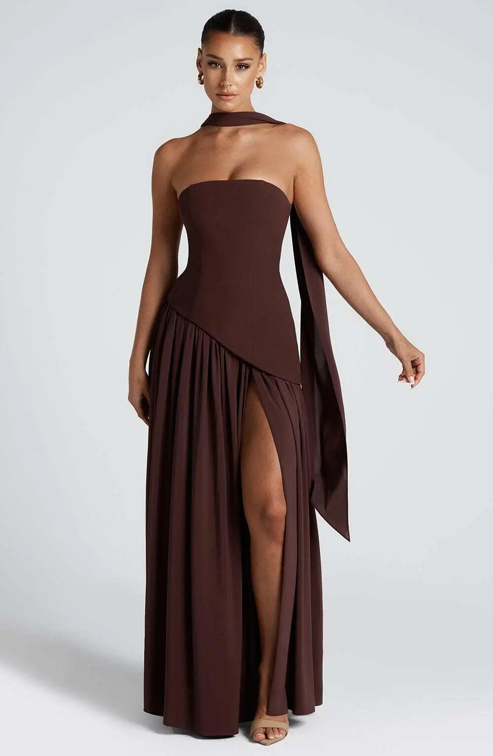 Maliyah Maxi Dress - Plum Brown - Image 3