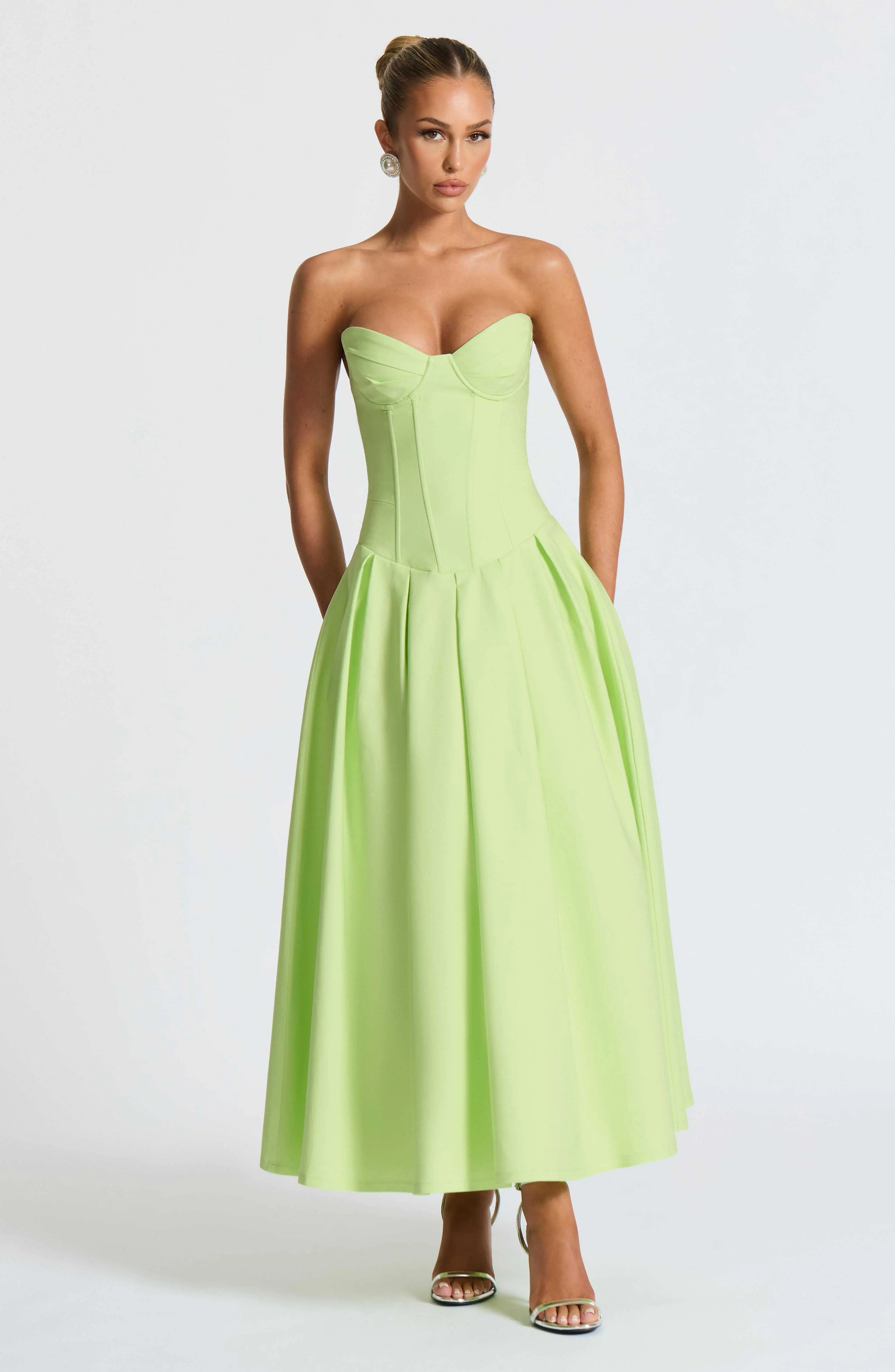 Salma Midi Dress - Lime - Image 10