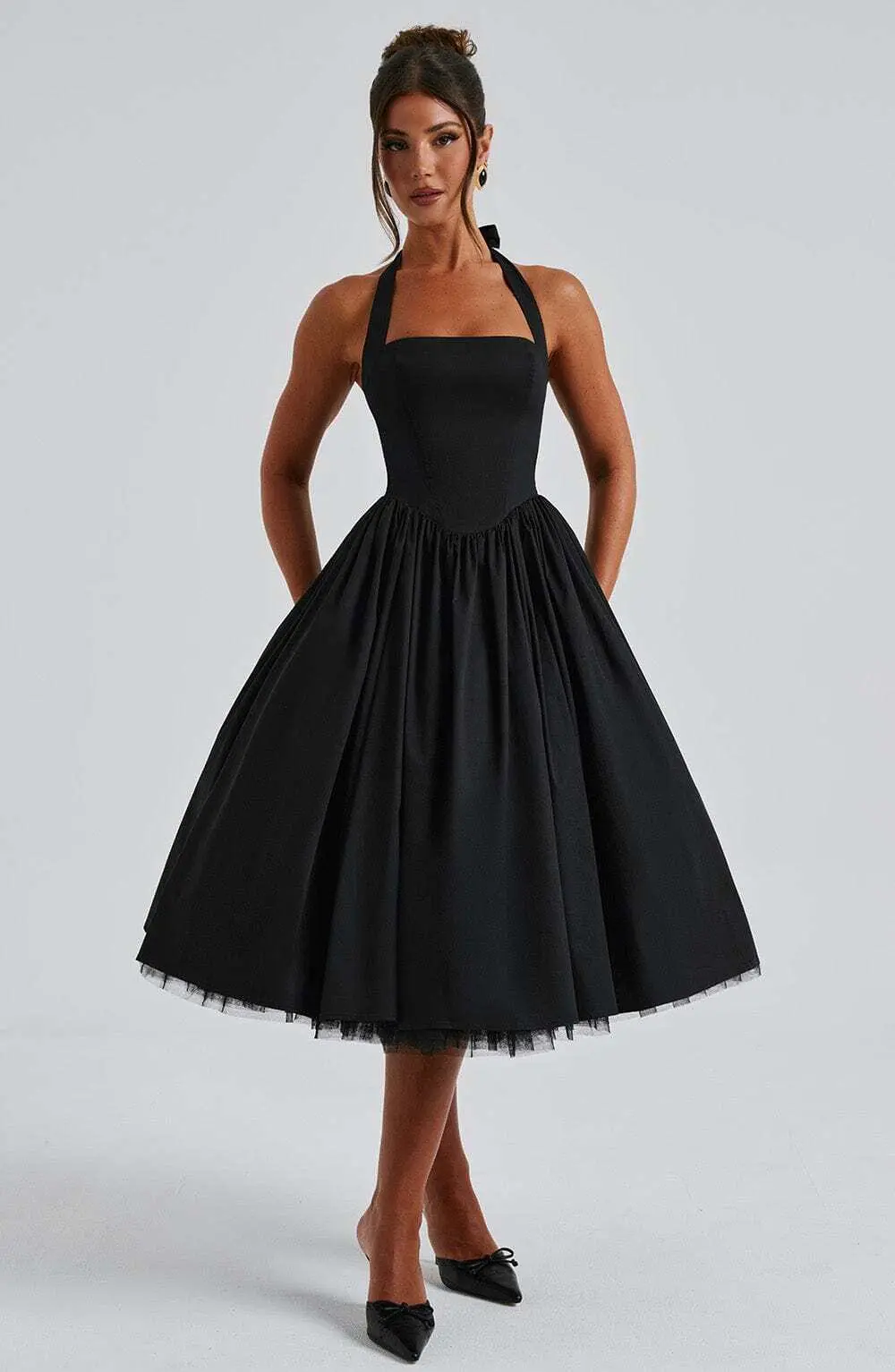 Cressida Midi Dress - Black - Image 4