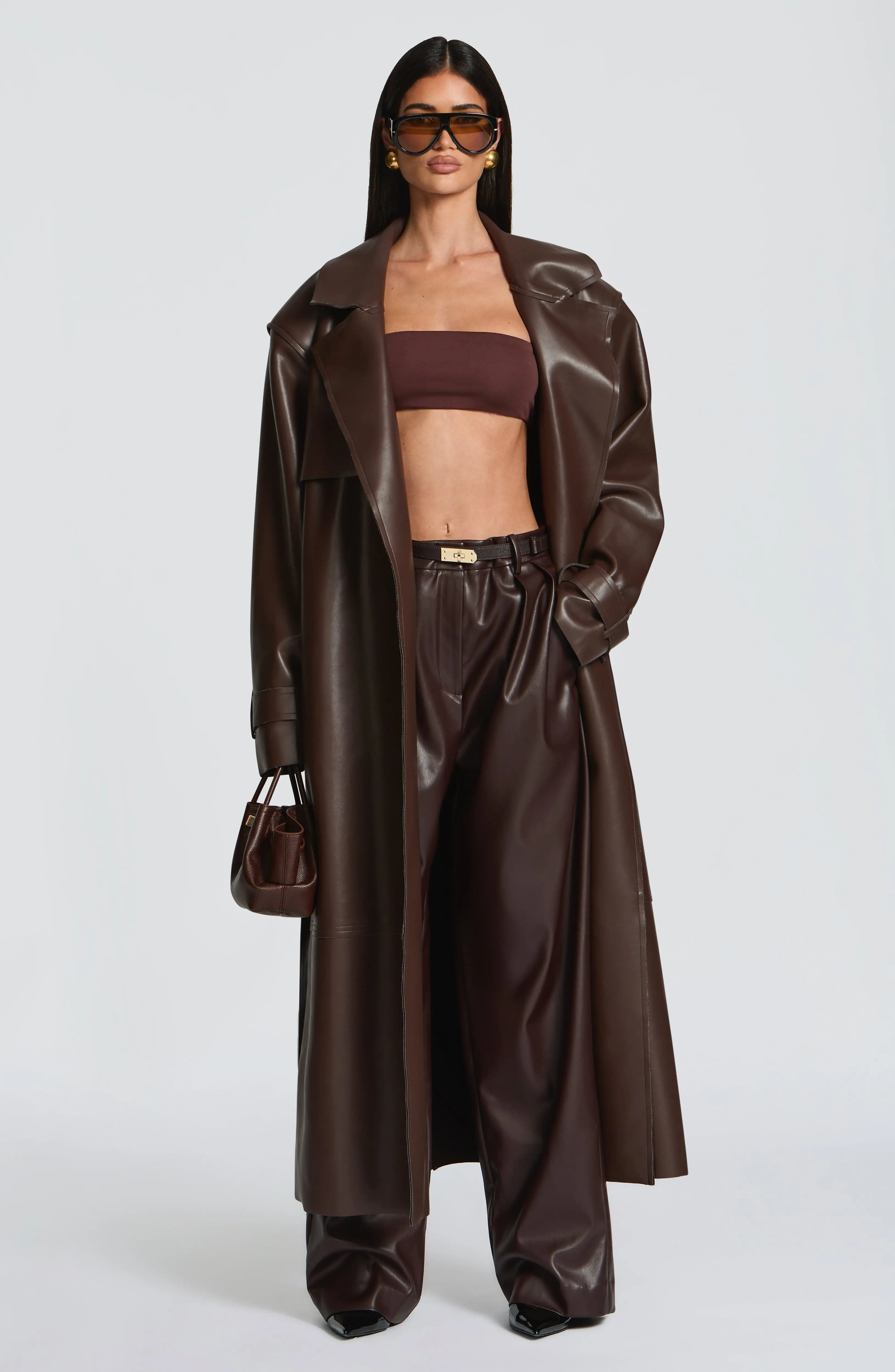 Bridget Trench Coat - Plum Brown - Image 7