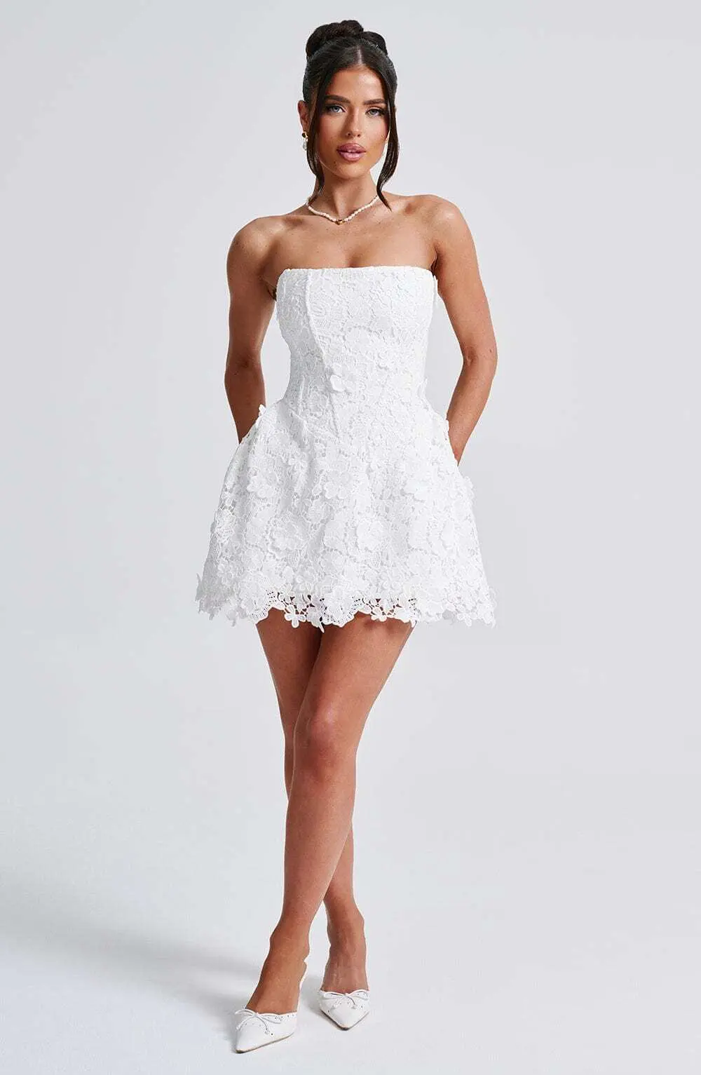 Leona Mini Dress - Ivory - Image 6