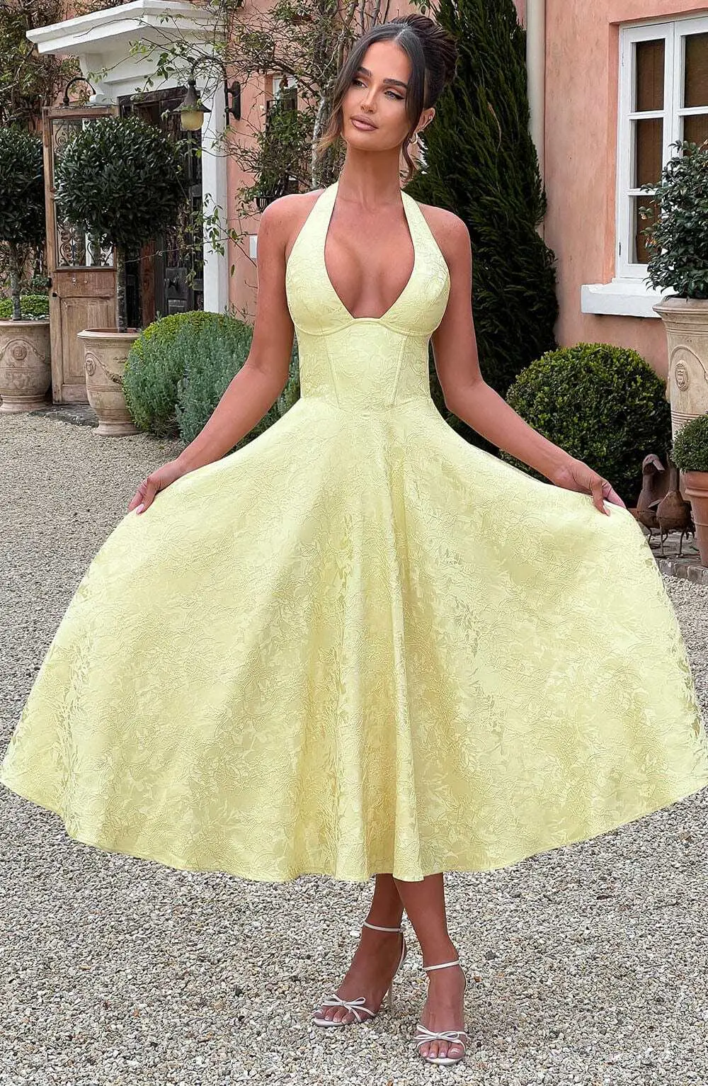 Effie Midi Dress - Lemon - Image 2