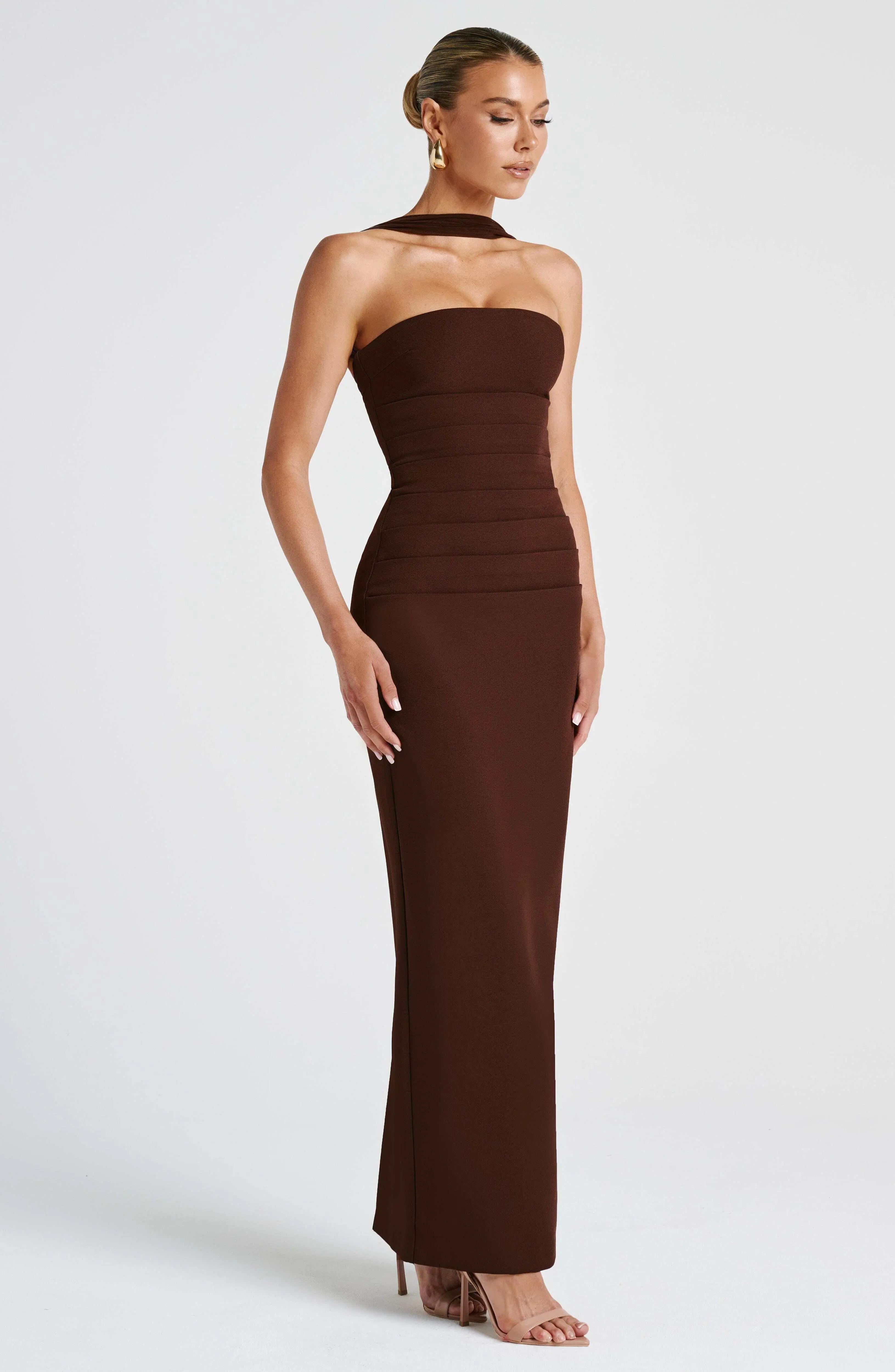 Yulia Maxi Dress - Plum Brown - Image 5