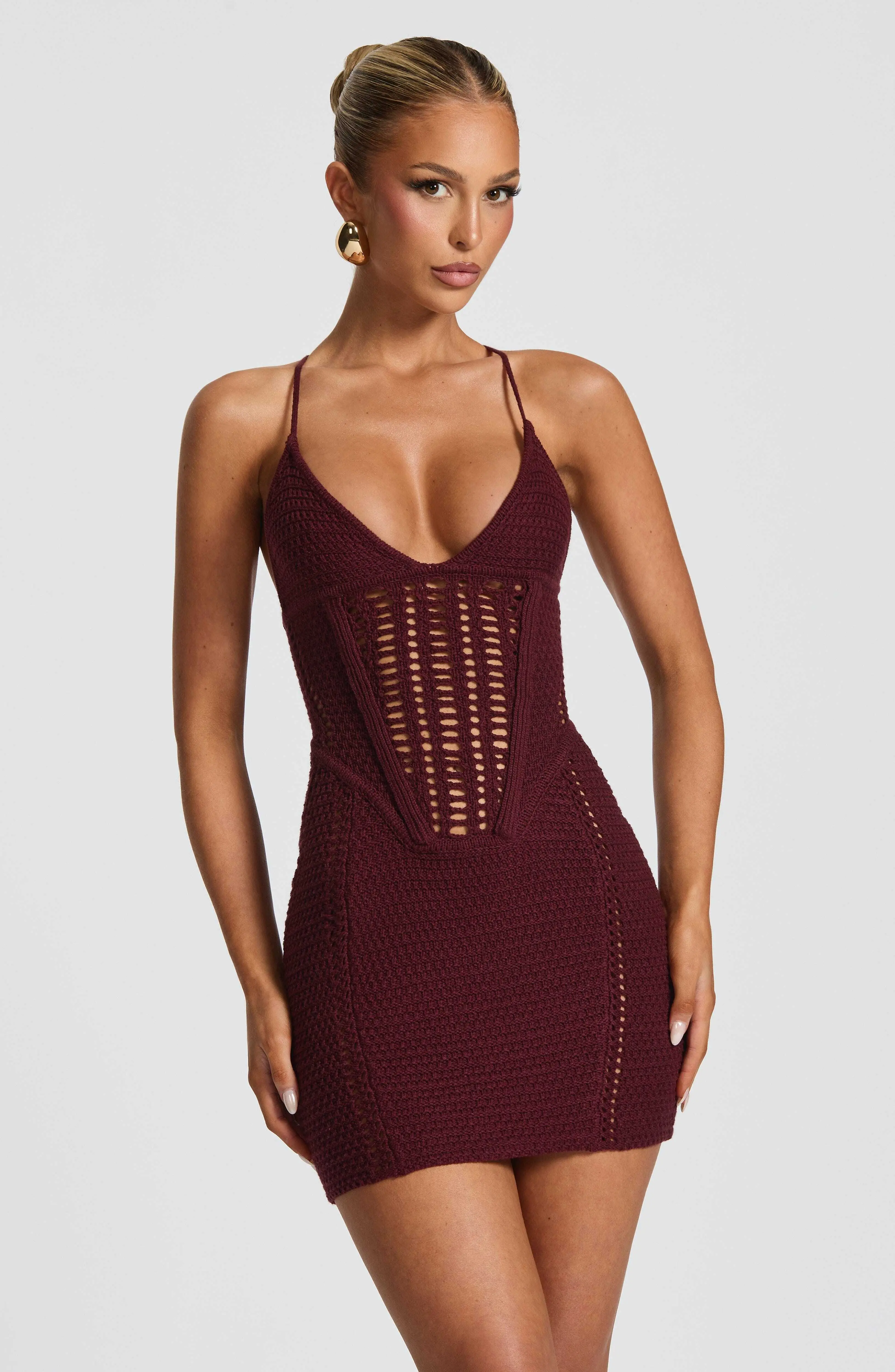 Xanthe Mini Dress - Cherry Lacquer - Image 4