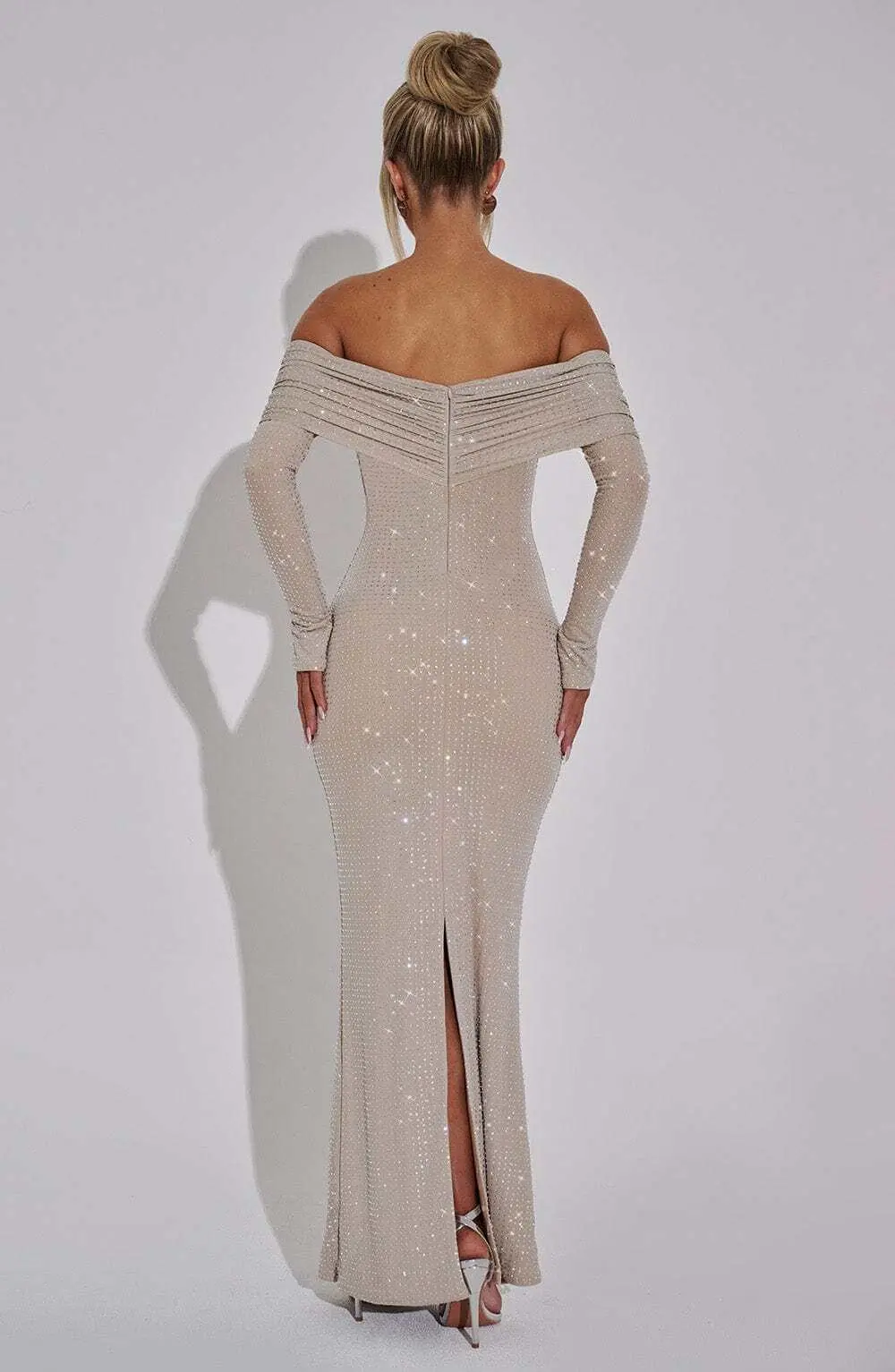 Cyprus Maxi Dress - Nude - Image 11