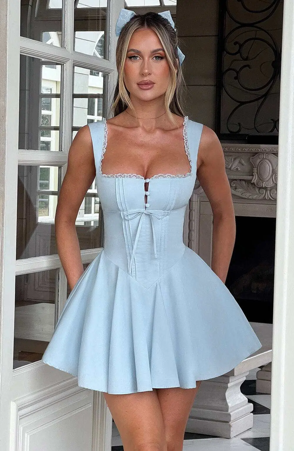 Antonella Mini Dress - Blue - Image 3