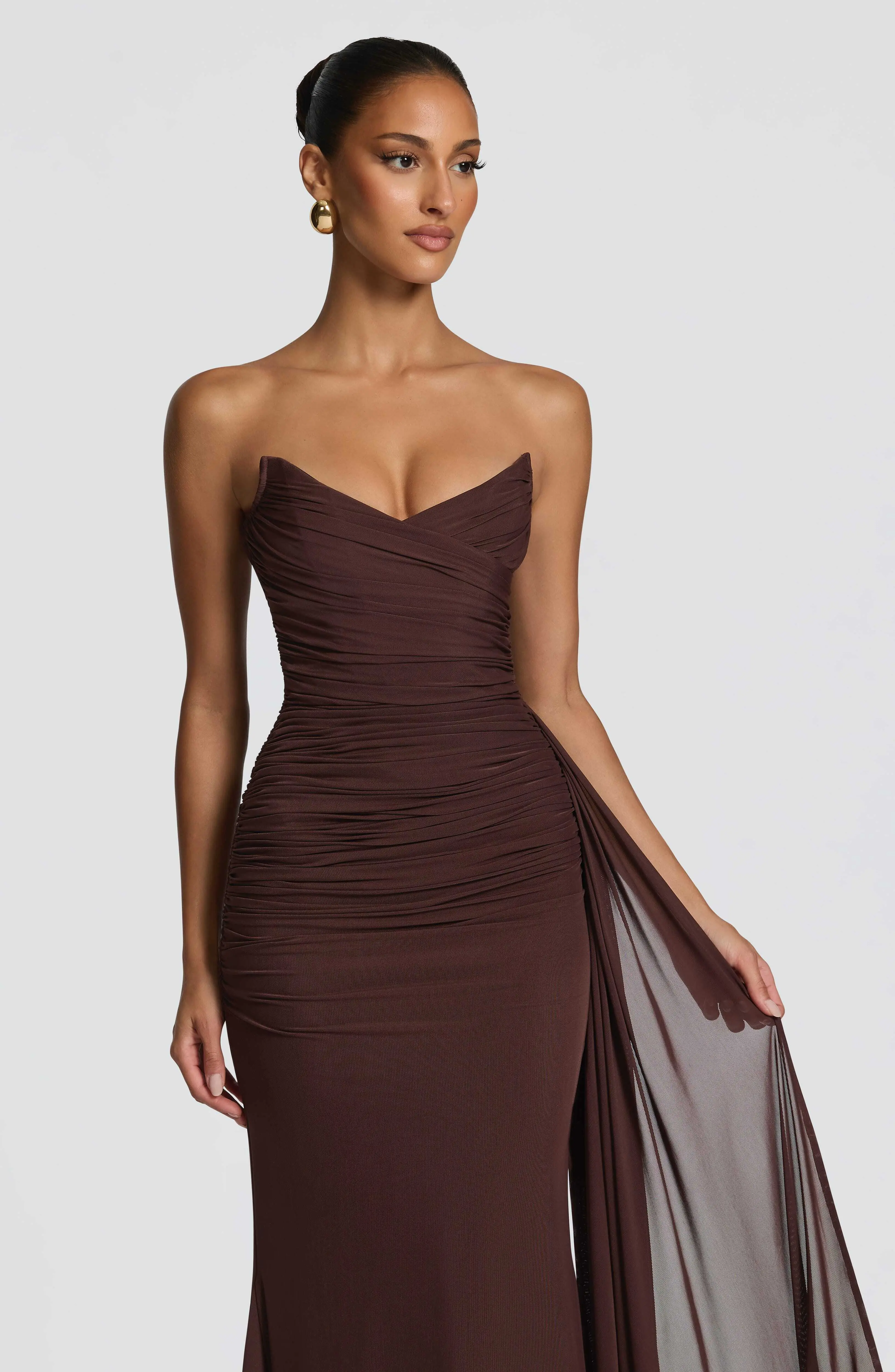 Ashika Maxi Dress - Plum Brown - Image 4