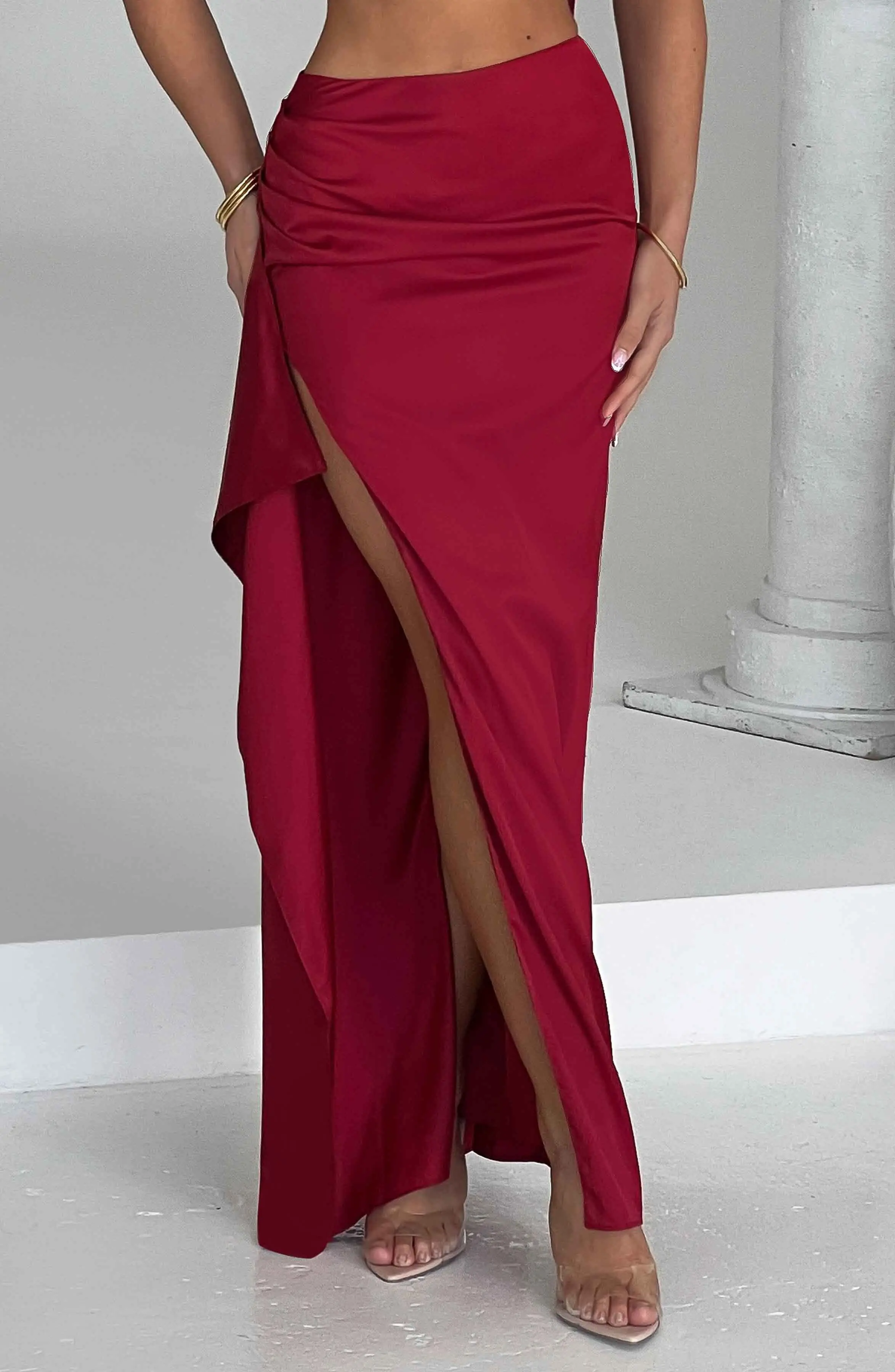 Halsey Maxi Skirt - Wine - Image 2