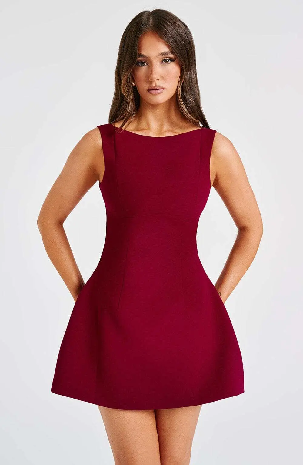 Alana Mini Dress - Wine - Image 9