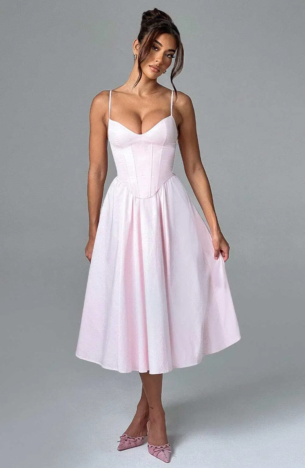 Mariella Midi Dress - Blush - Image 4