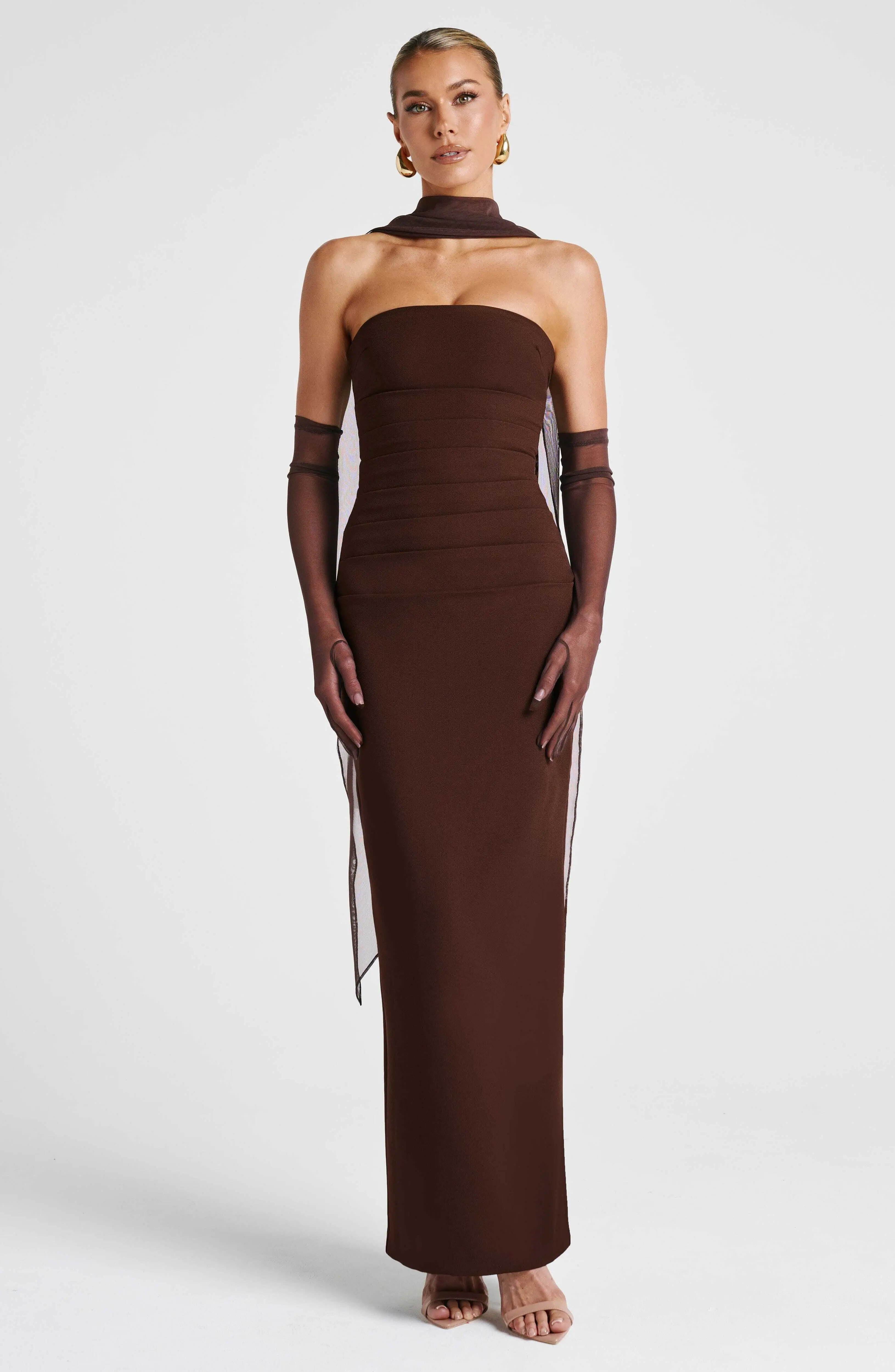 Yulia Maxi Dress - Plum Brown - Image 12