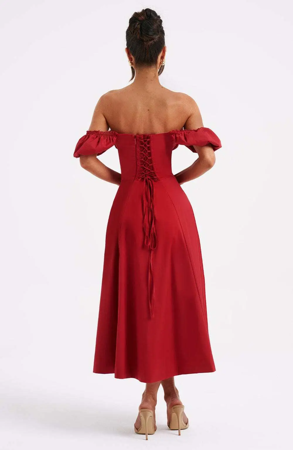 Courtney Midi Dress - Red - Image 2
