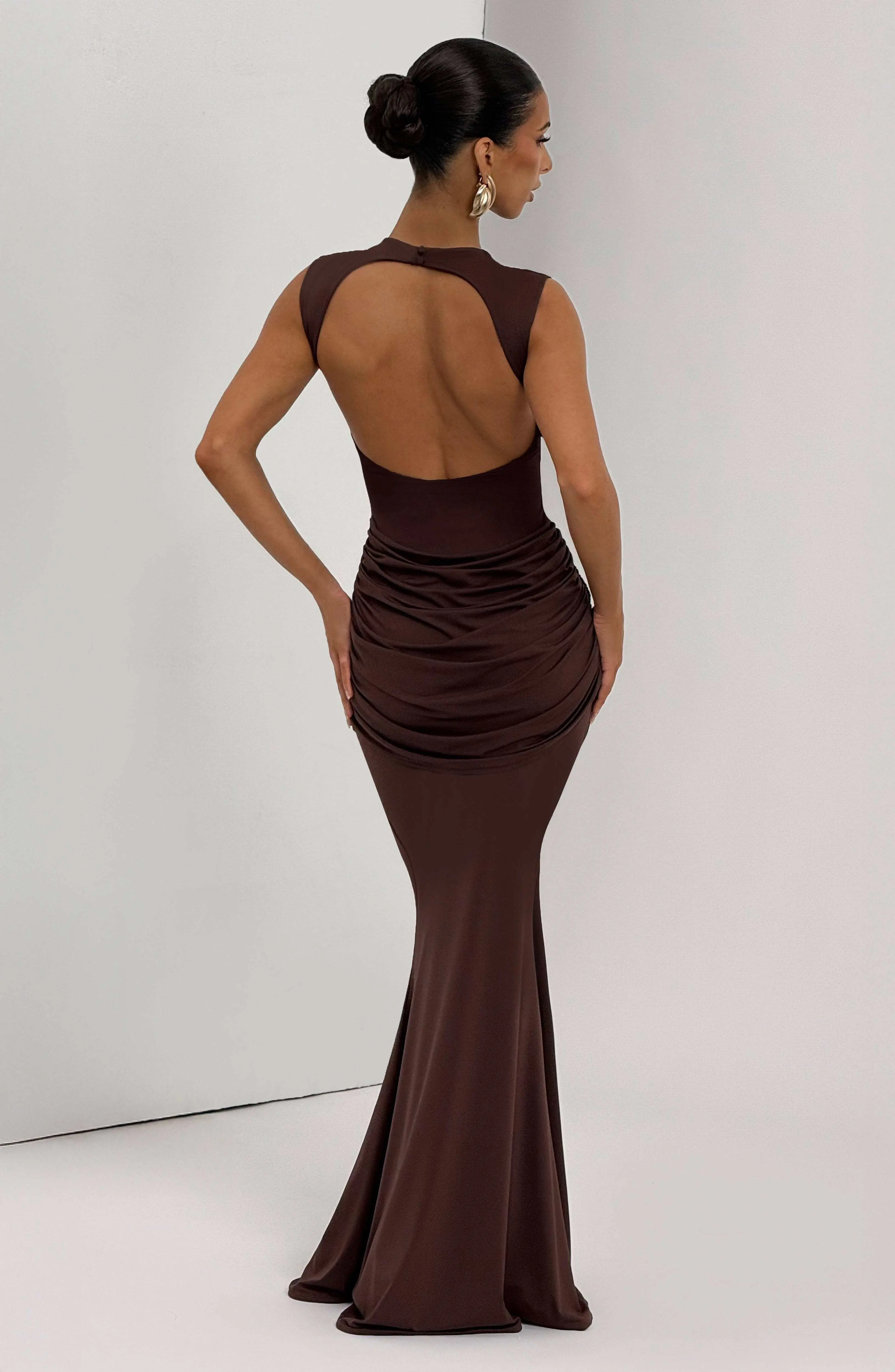Lorenza Maxi Dress - Plum Brown - Image 9