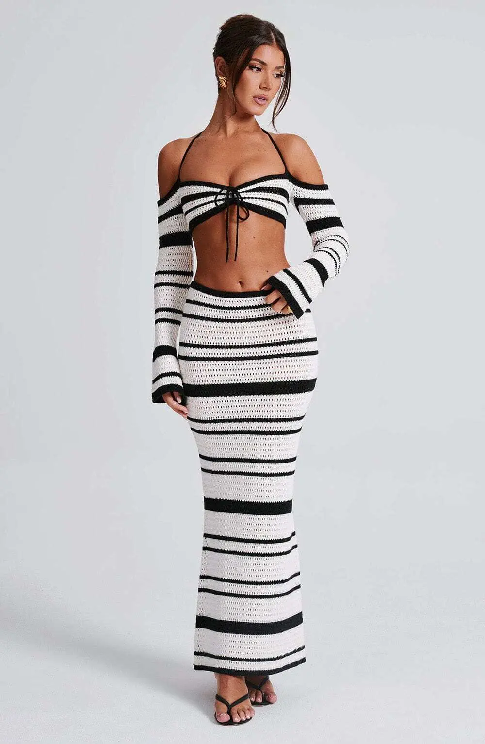 Georgia Maxi Skirt - Black/White - Image 11