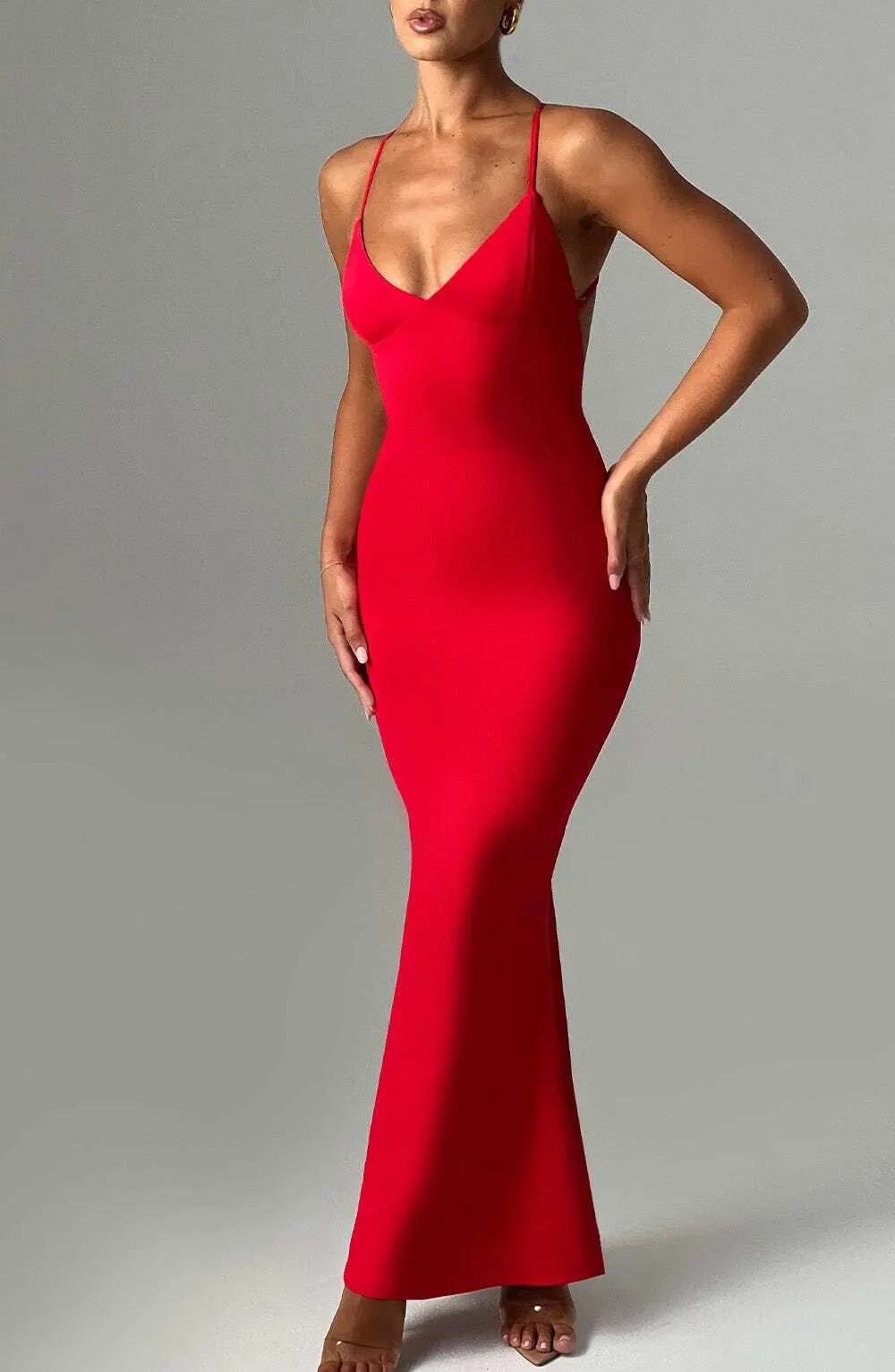 Zelda Maxi Dress - Red - Image 3